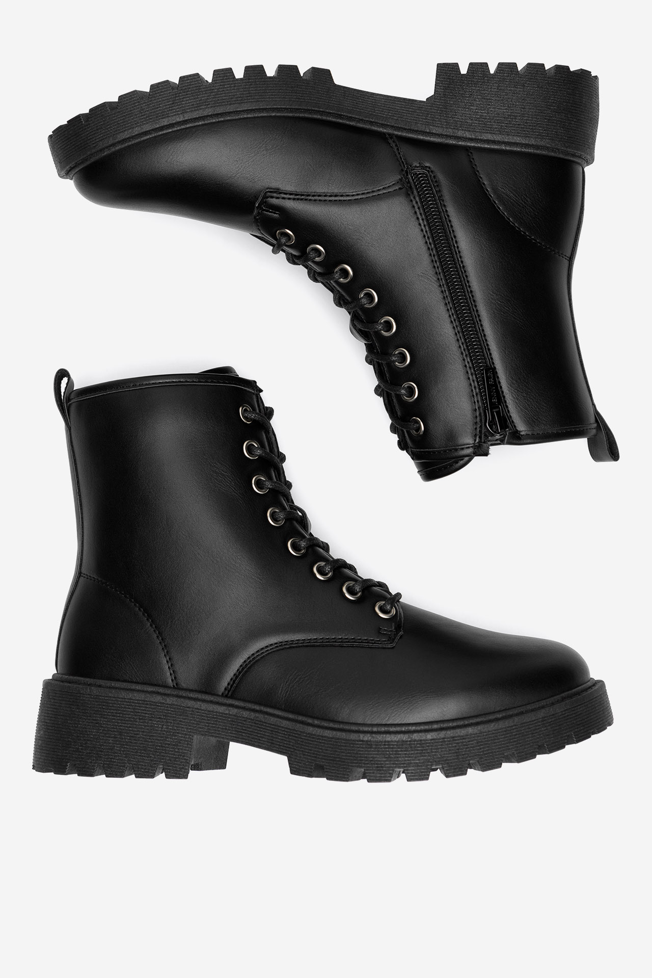 Šněrovací vyšší obuv ČERNÁ