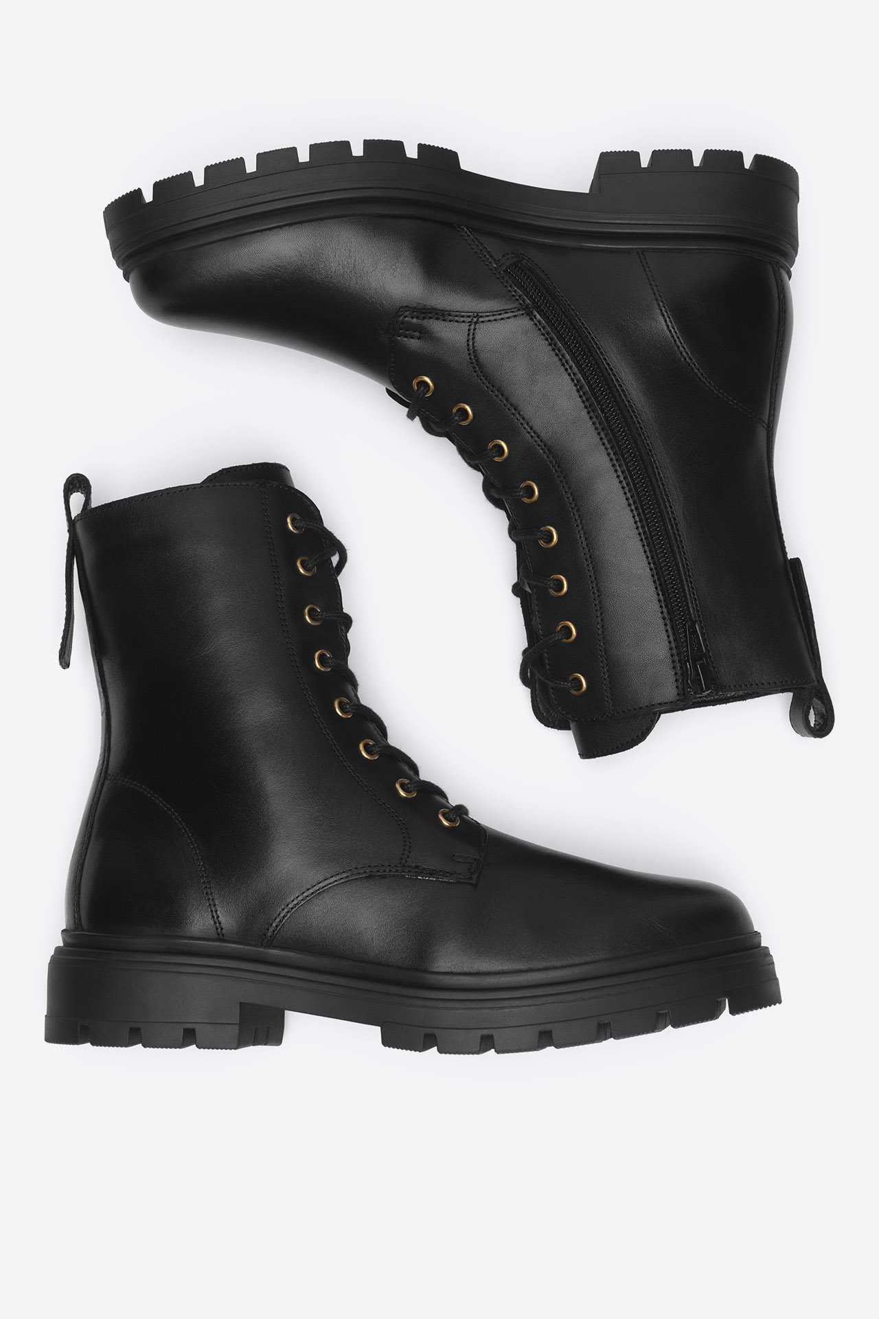 Gležnjarji z vezalkami Črna