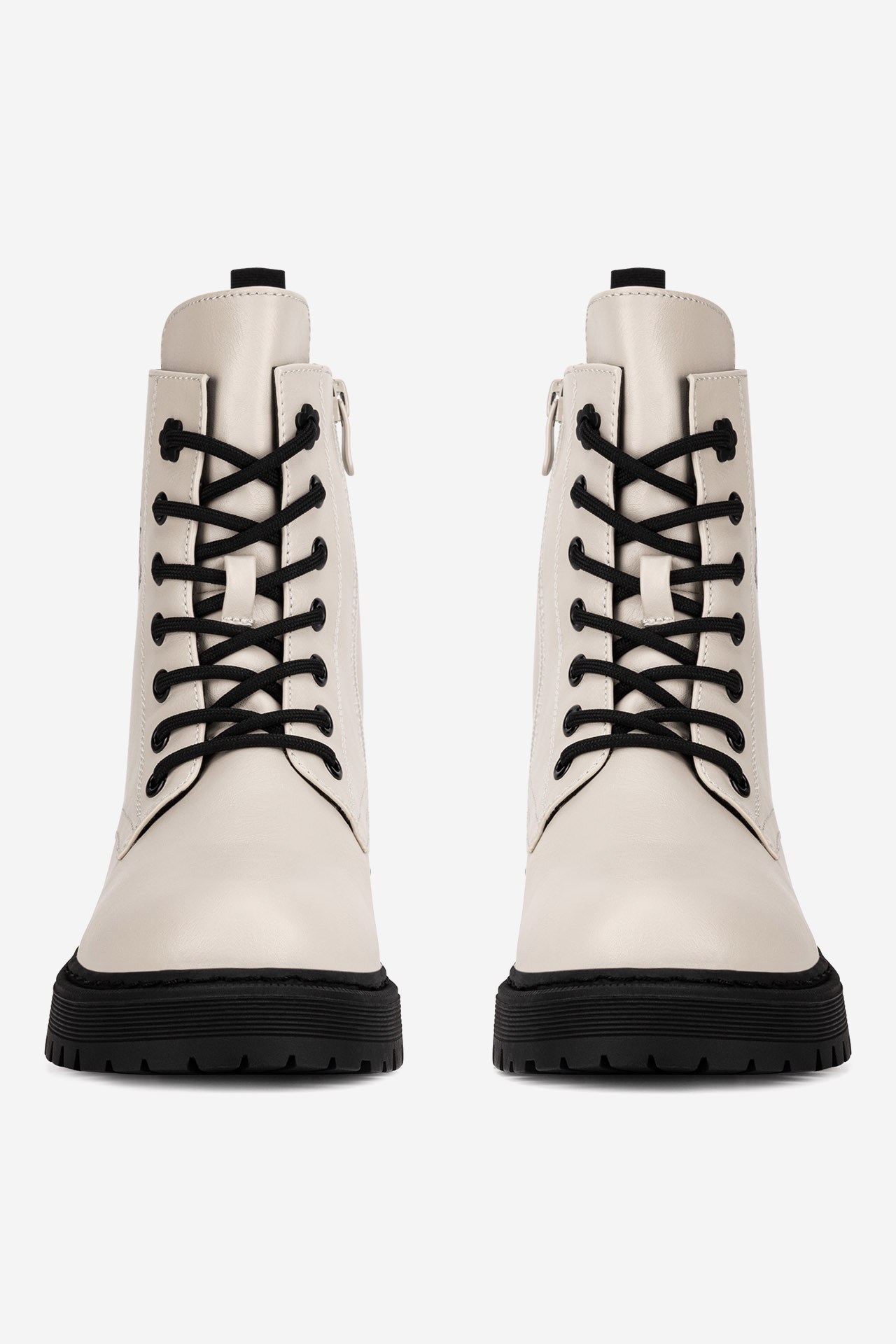 Šněrovací vyšší obuv BÉŽOVÁ