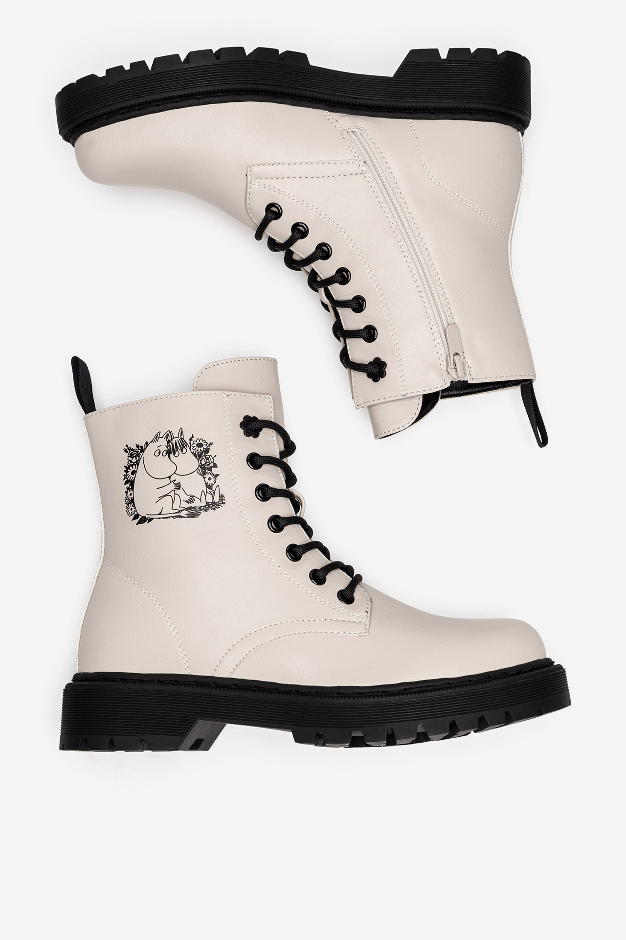 Šněrovací vyšší obuv BÉŽOVÁ