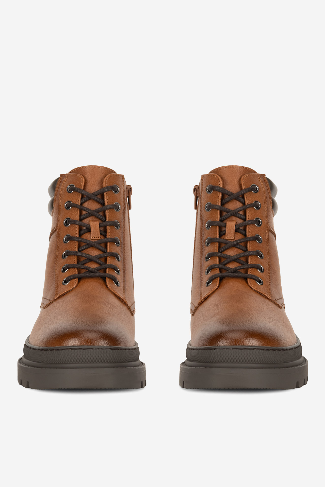 Šněrovací vyšší obuv SVĚTLE HNĚDÁ