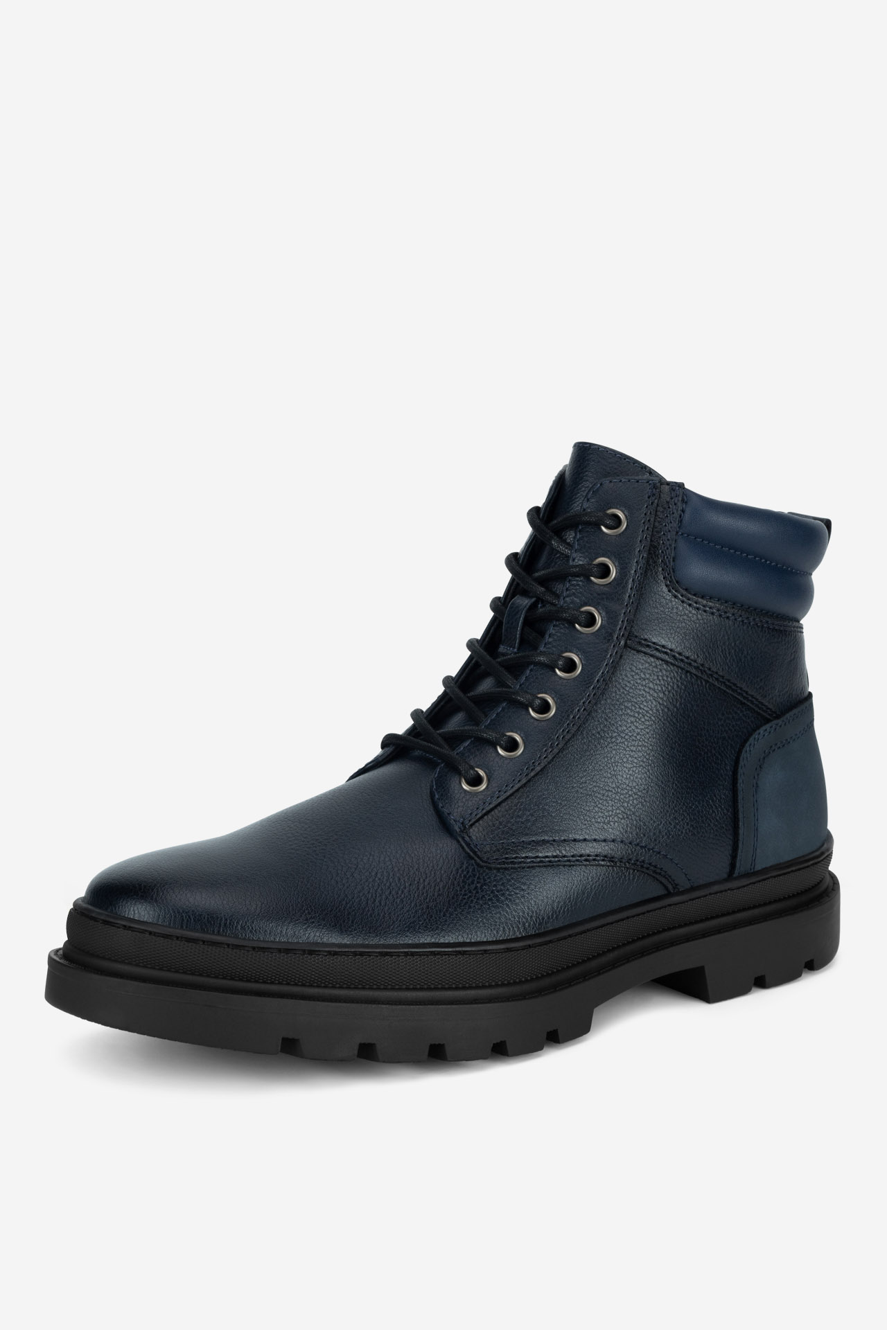 Šněrovací vyšší obuv TMAVĚ MODRÁ