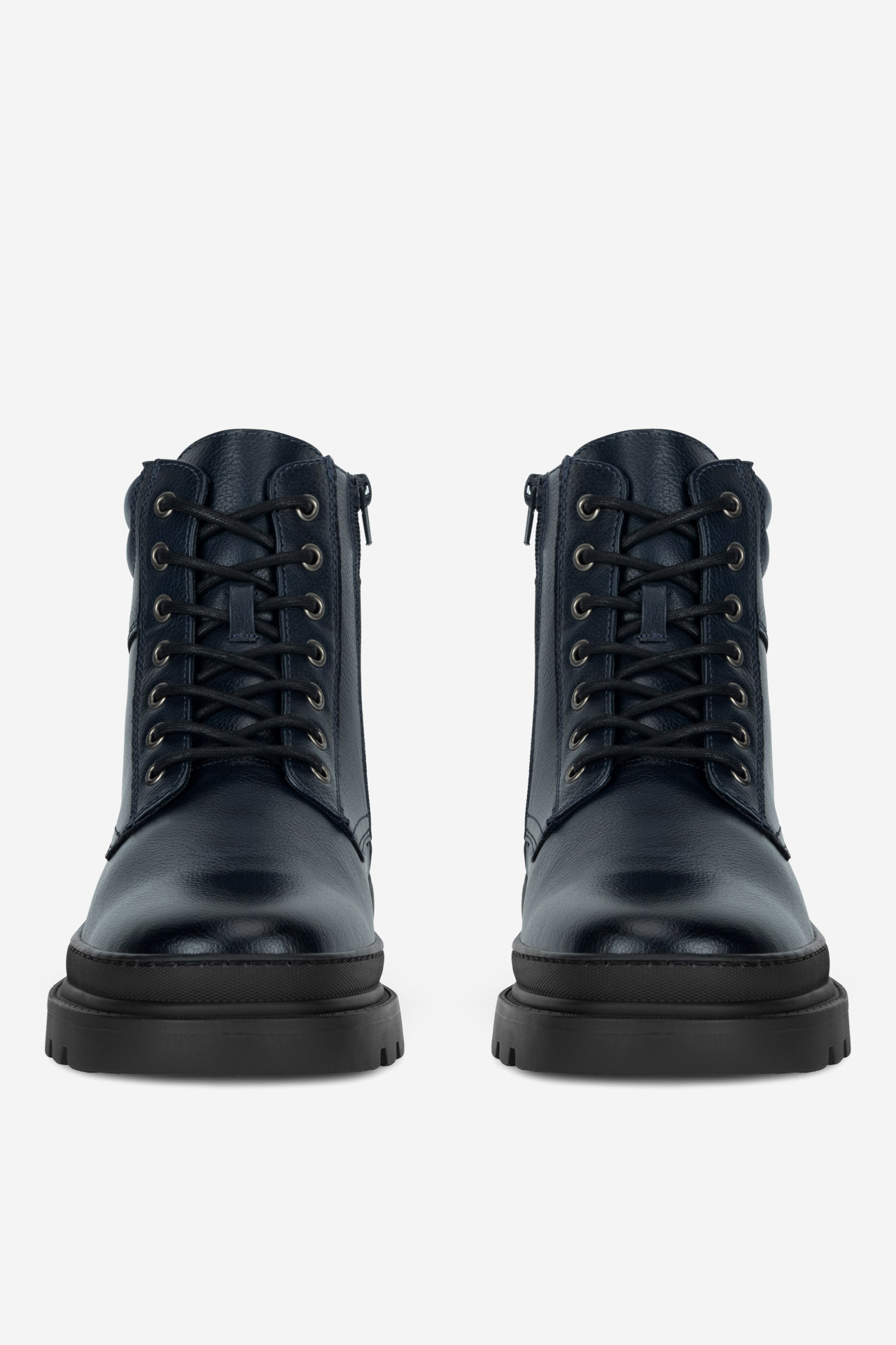 Šněrovací vyšší obuv TMAVĚ MODRÁ