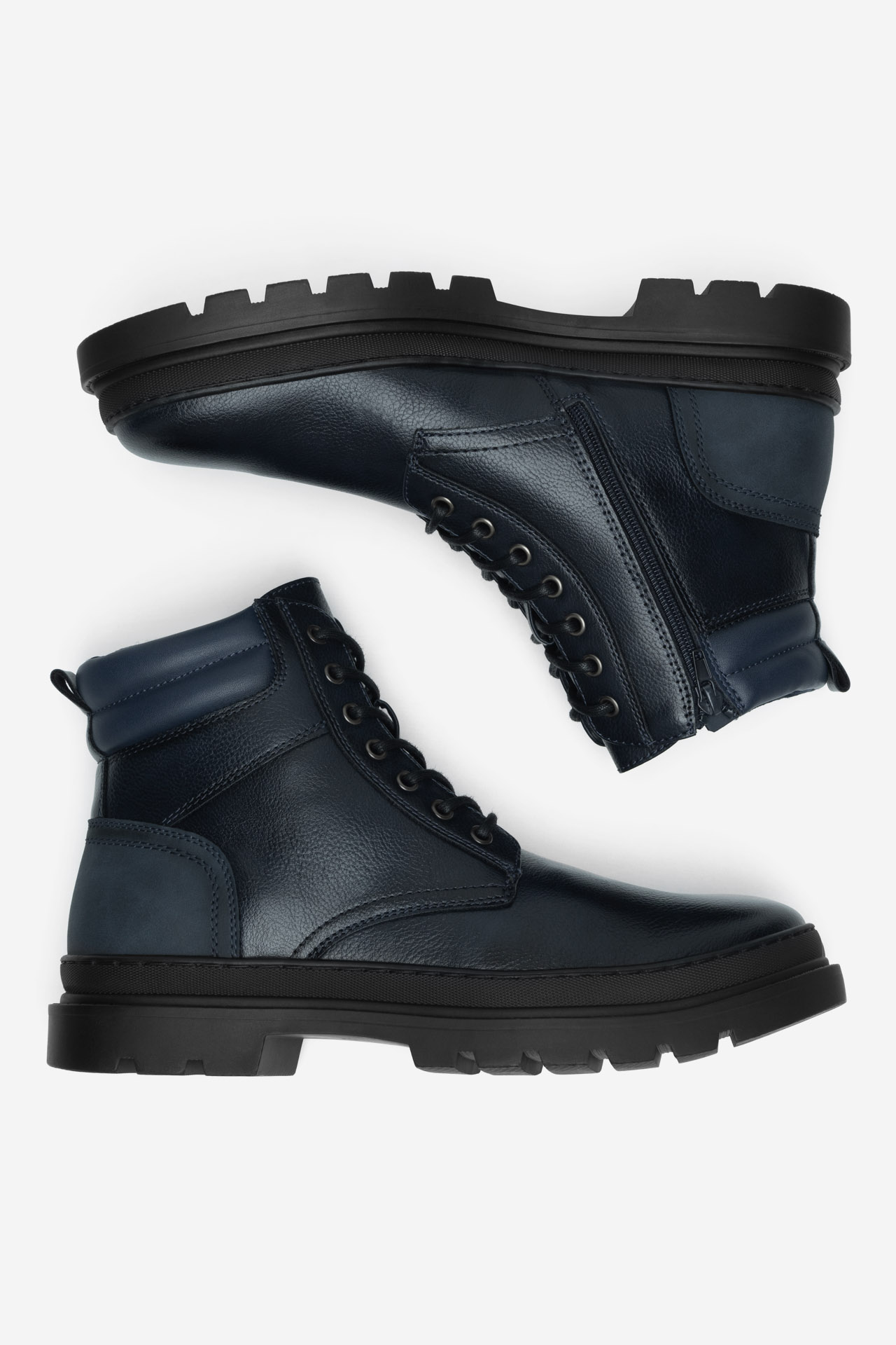 Šněrovací vyšší obuv TMAVĚ MODRÁ