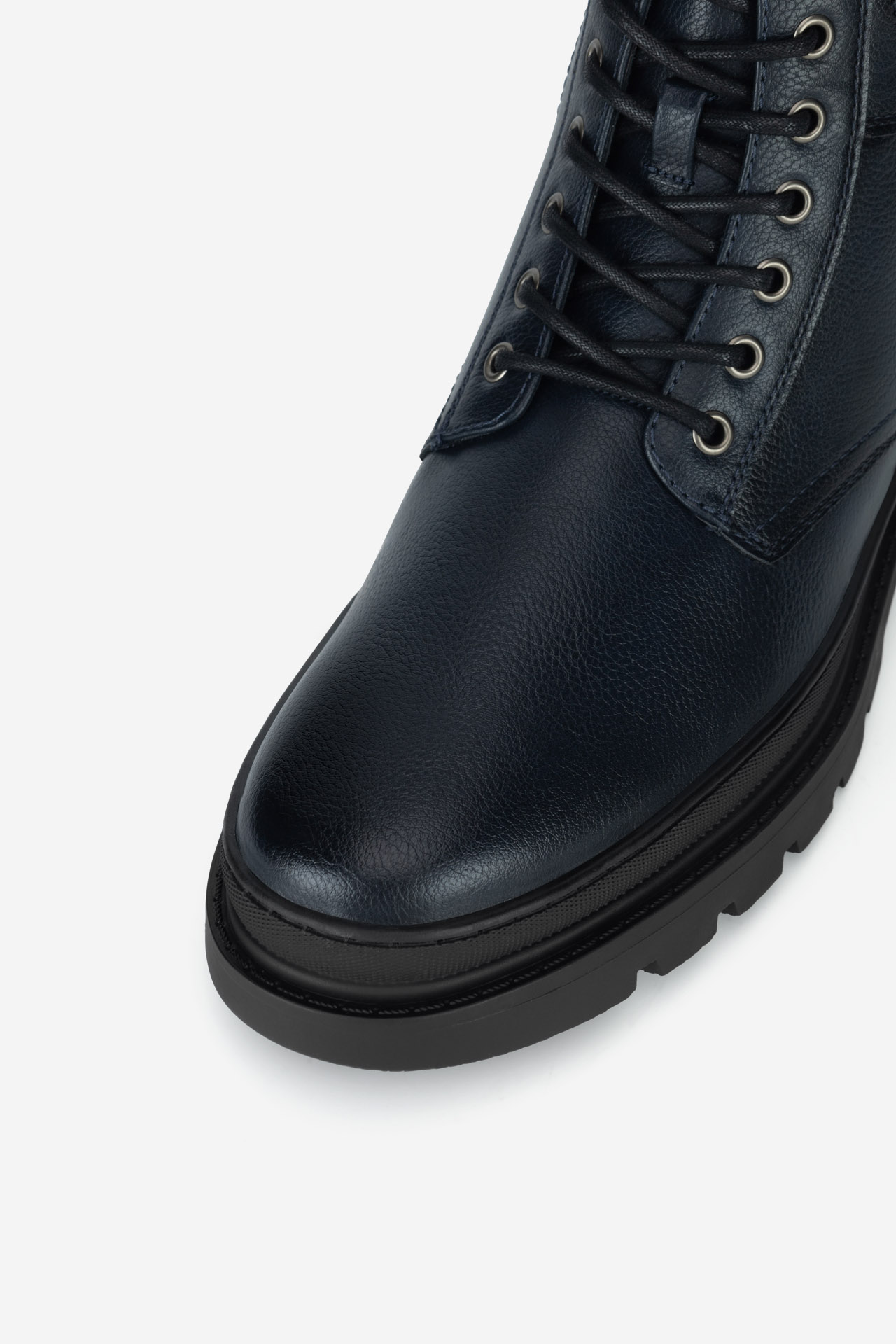 Šněrovací vyšší obuv TMAVĚ MODRÁ