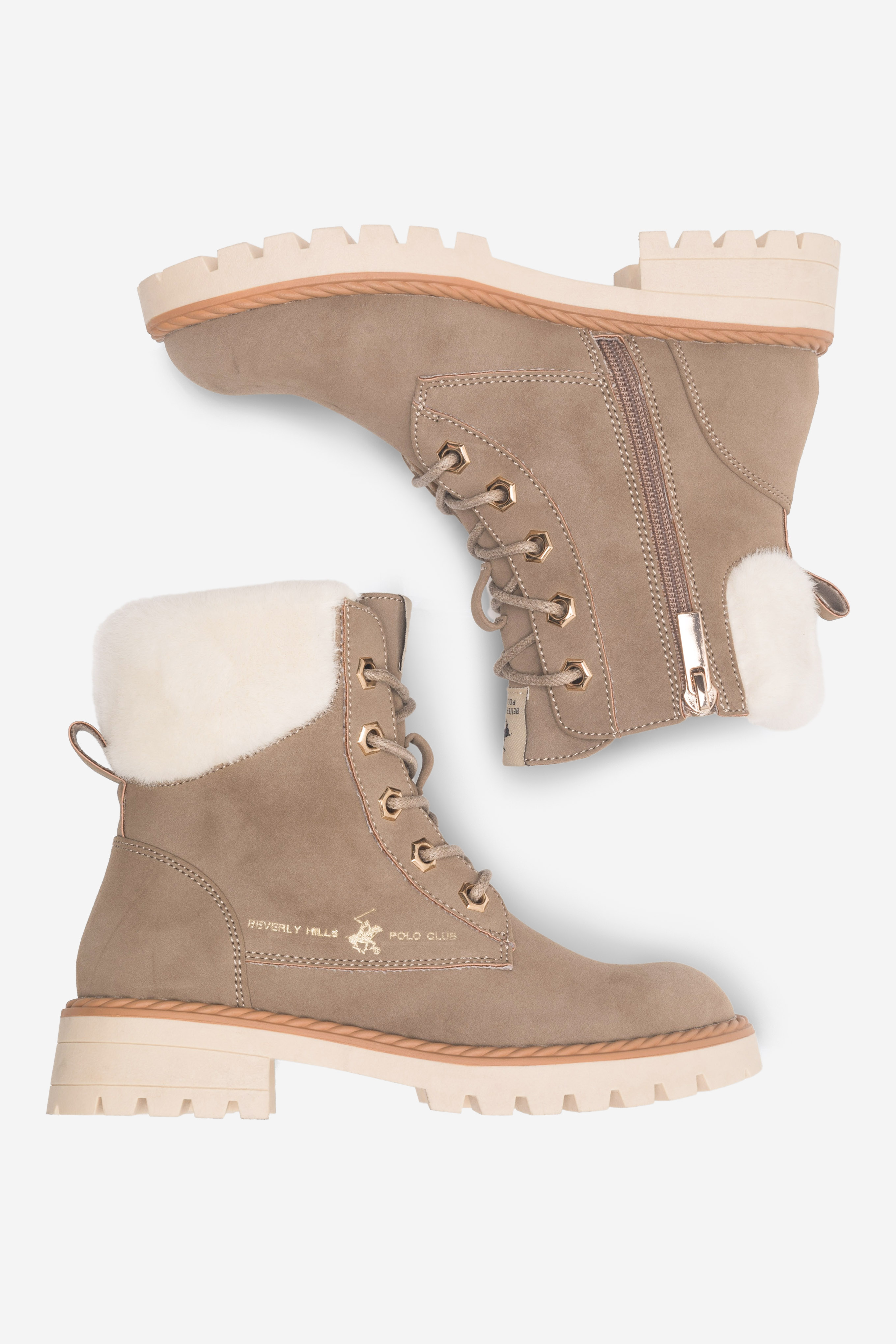 Šněrovací vyšší obuv BÉŽOVÁ