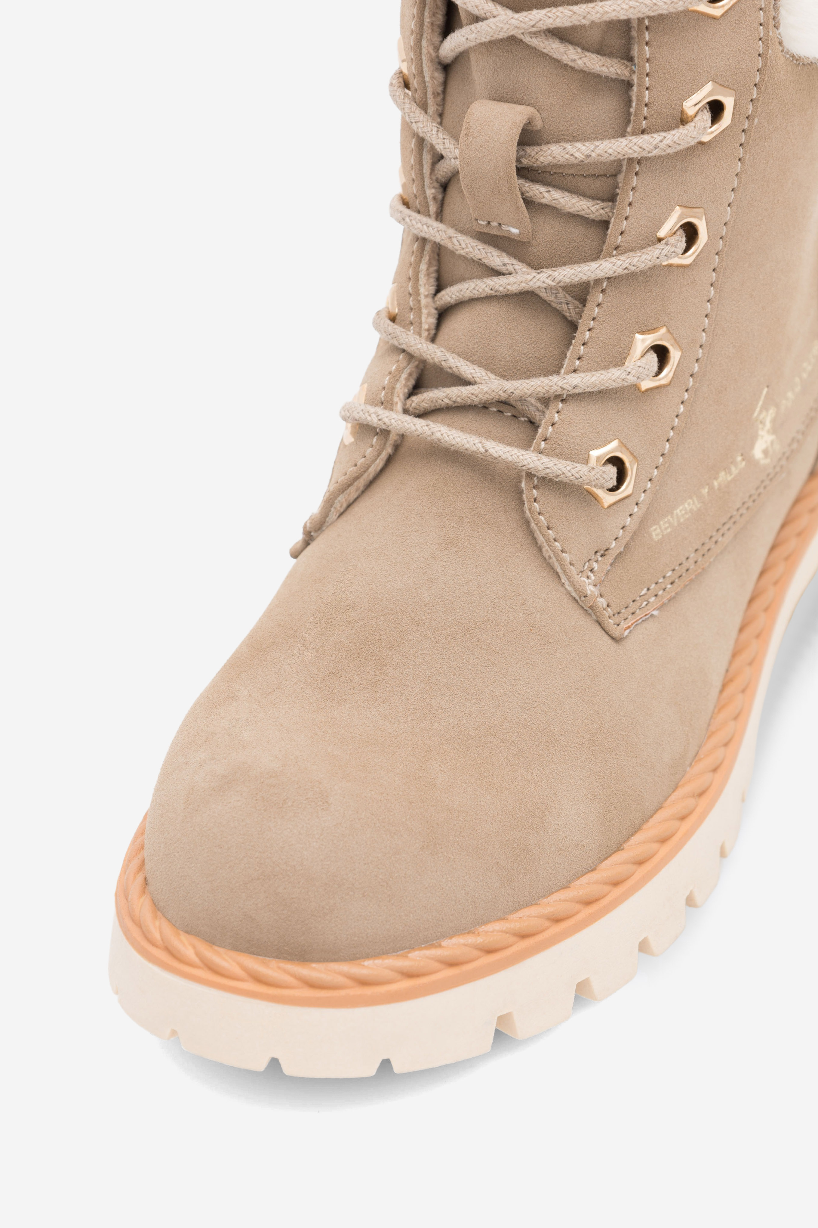 Šněrovací vyšší obuv BÉŽOVÁ