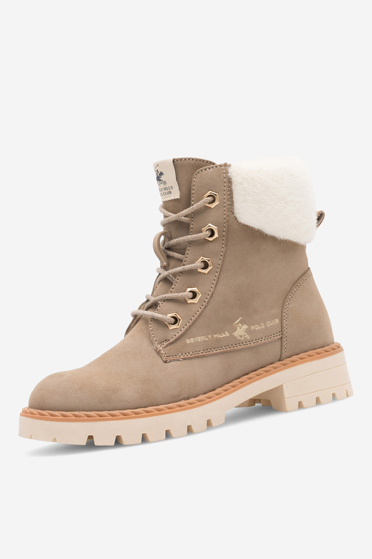 Šněrovací vyšší obuv BÉŽOVÁ