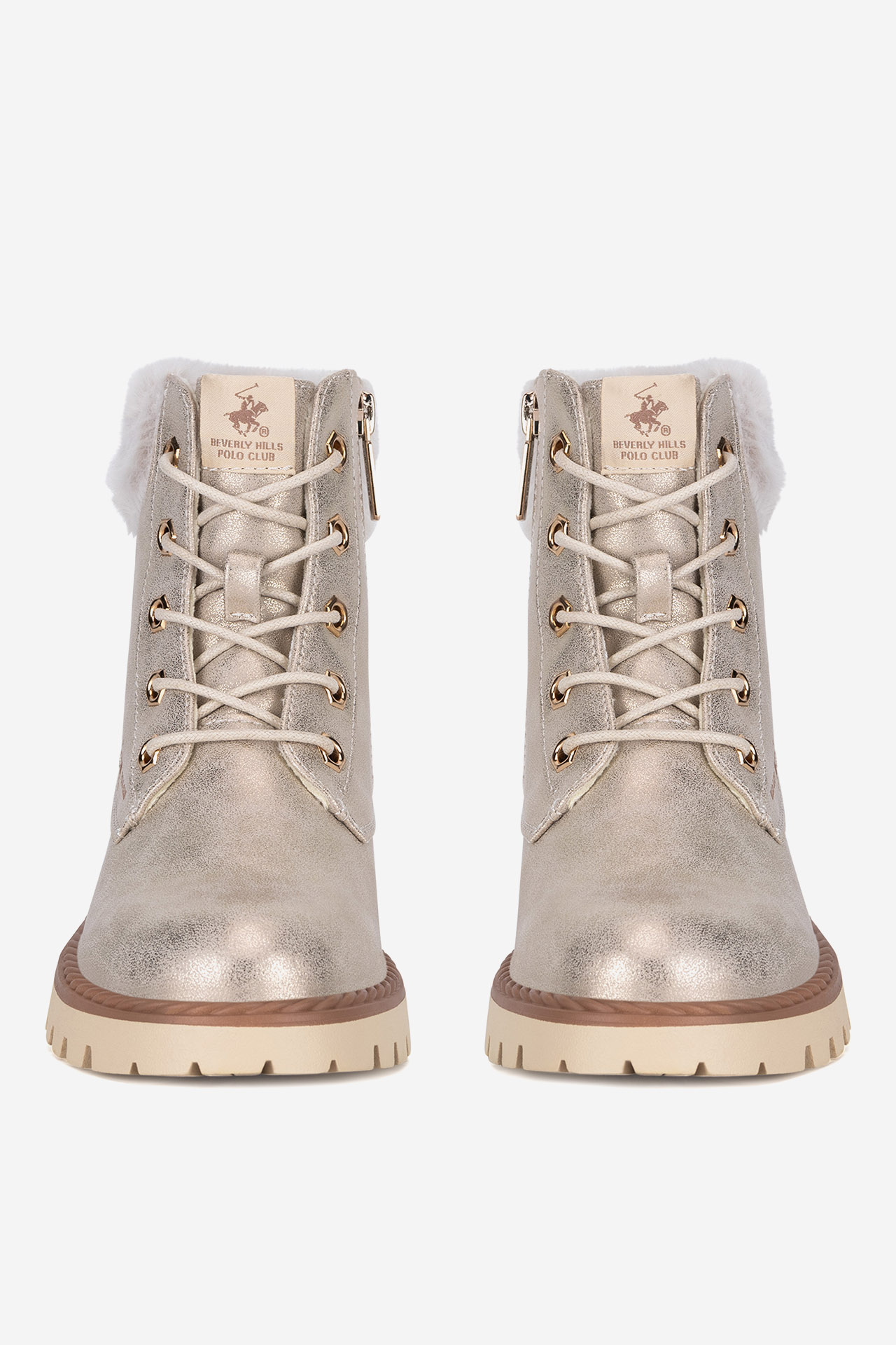 Šněrovací vyšší obuv ZLATÁ