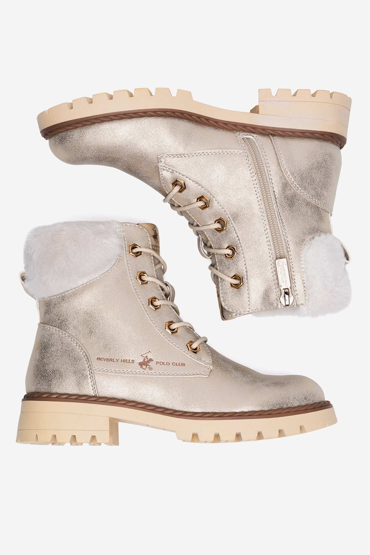 Šněrovací vyšší obuv ZLATÁ