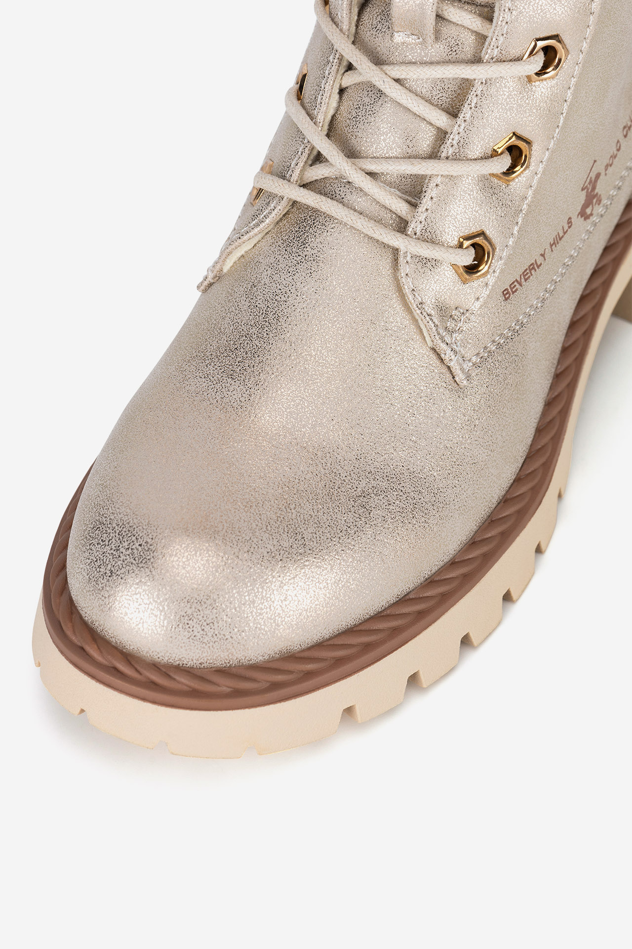 Šněrovací vyšší obuv ZLATÁ