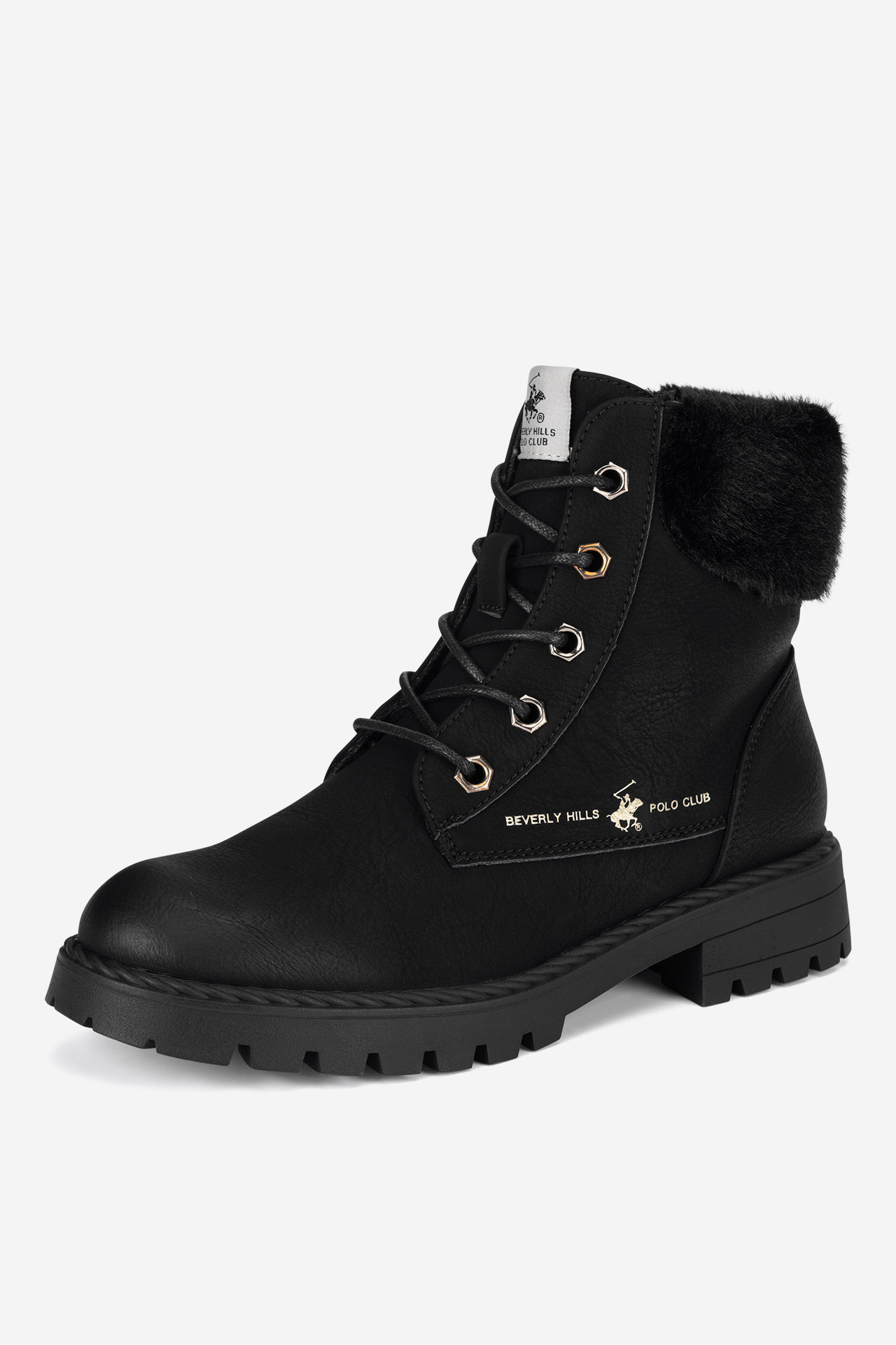 Šněrovací vyšší obuv ČERNÁ