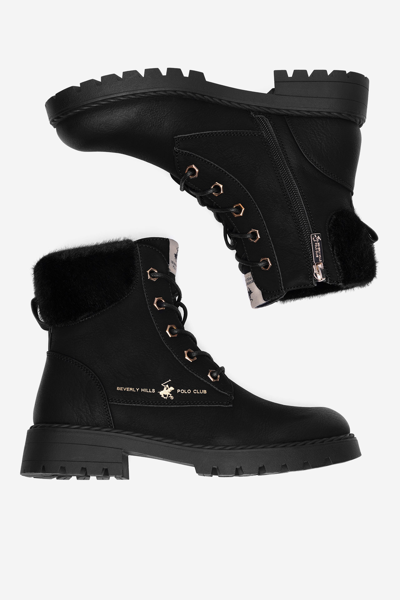 Šněrovací vyšší obuv ČERNÁ