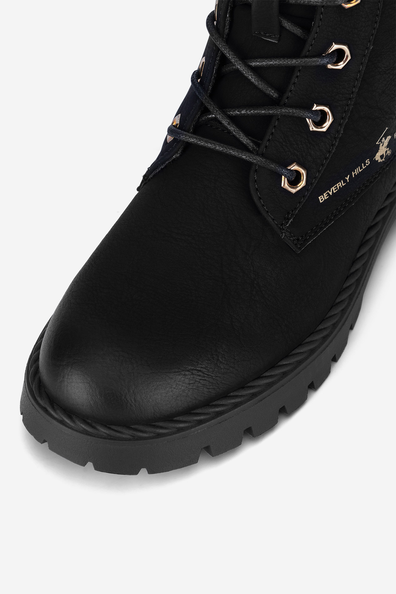 Šněrovací vyšší obuv ČERNÁ