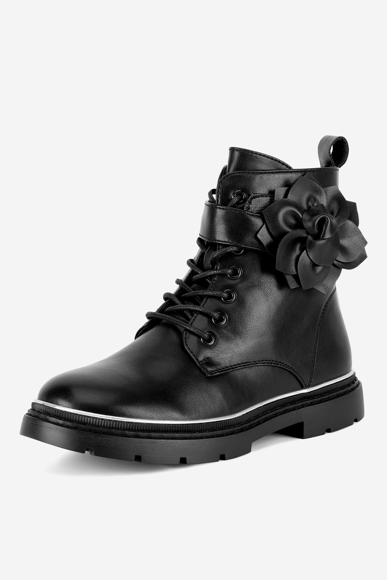 Šněrovací vyšší obuv ČERNÁ