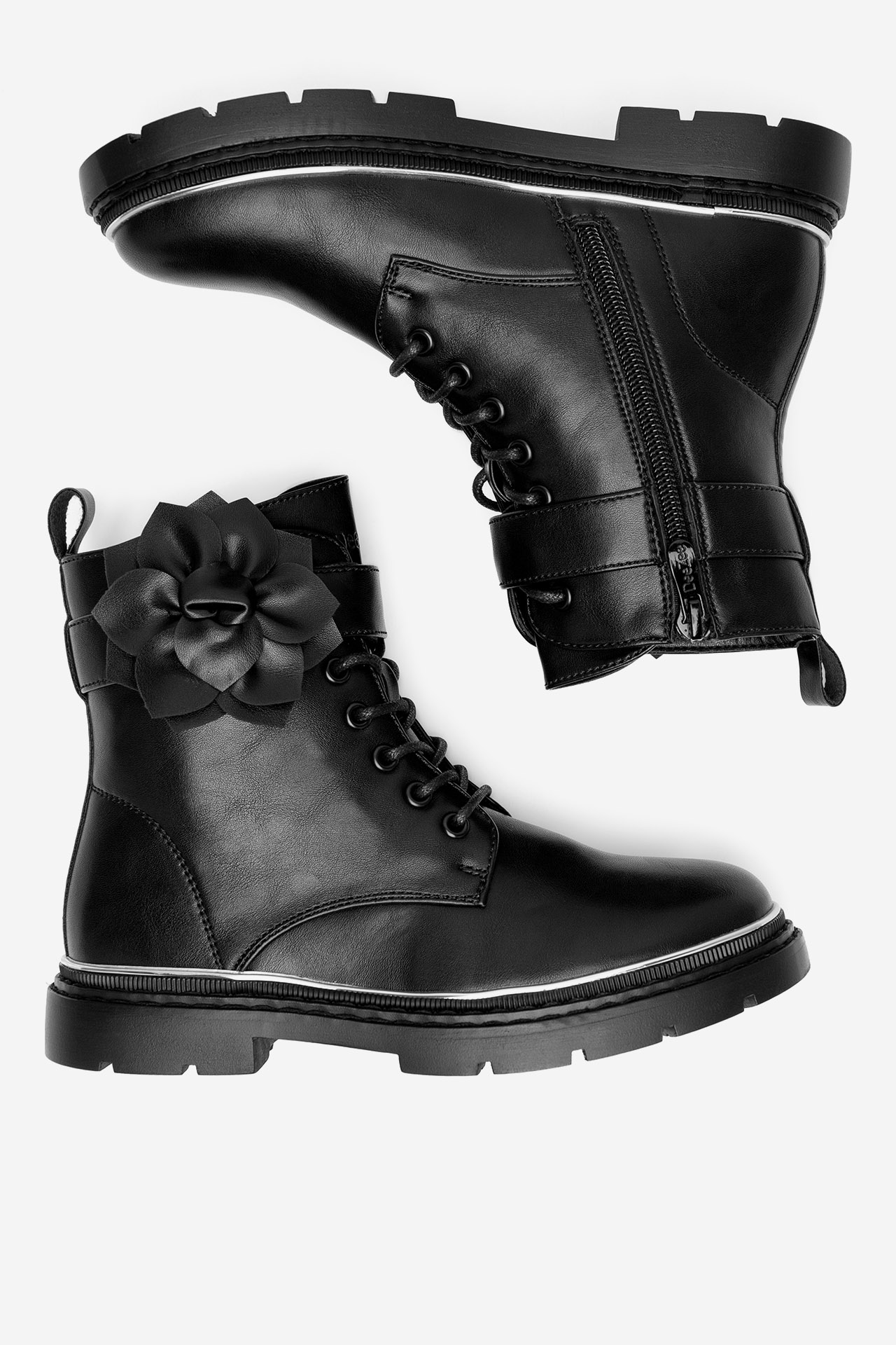 Šněrovací vyšší obuv ČERNÁ