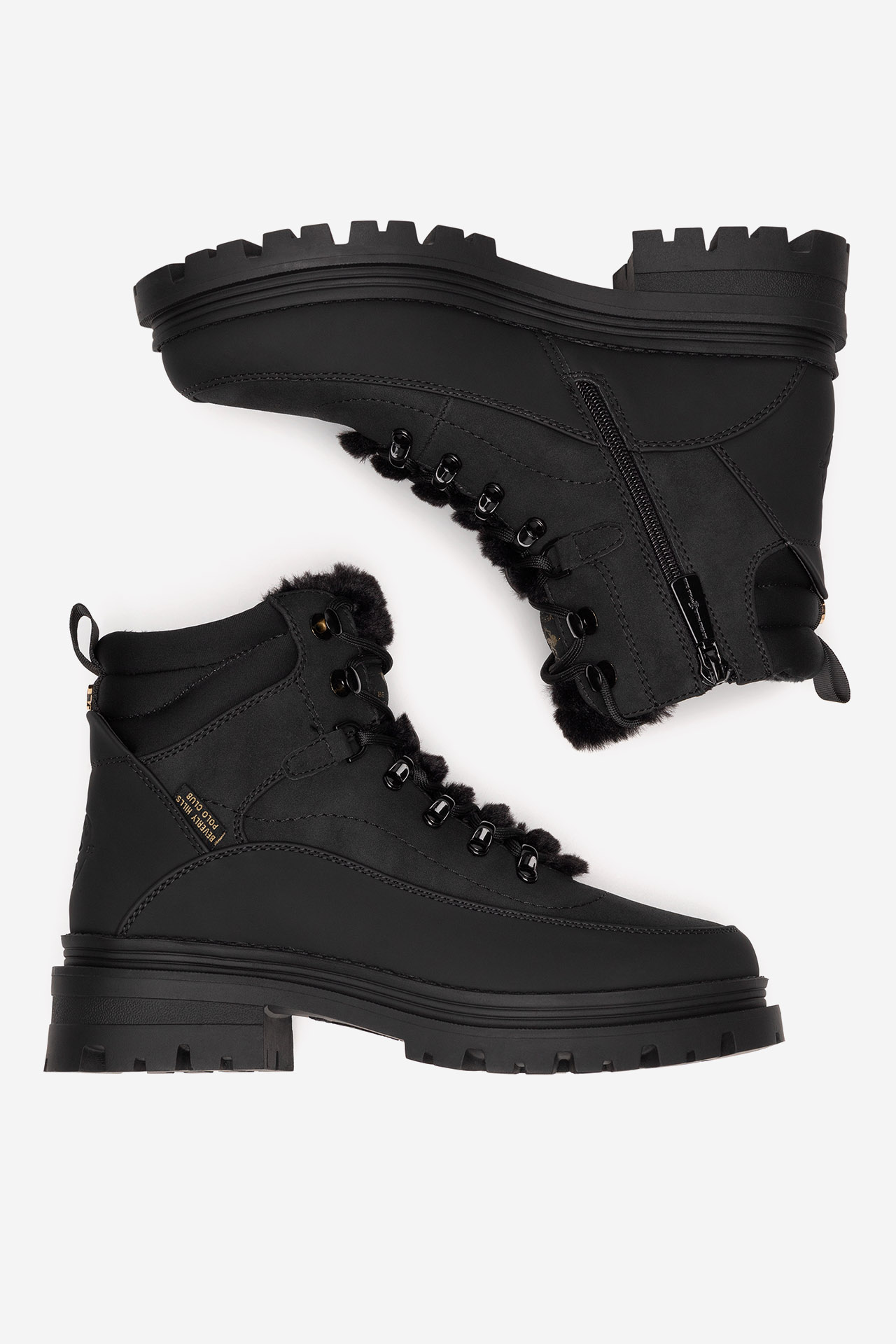 Šněrovací vyšší obuv ČERNÁ