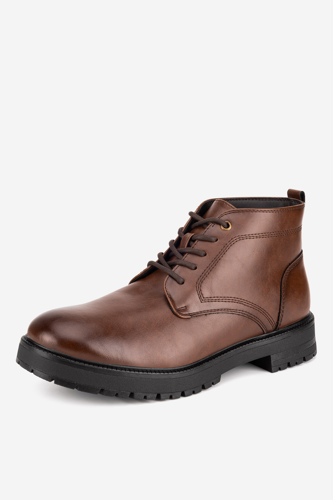 Šněrovací vyšší obuv HNĚDÁ