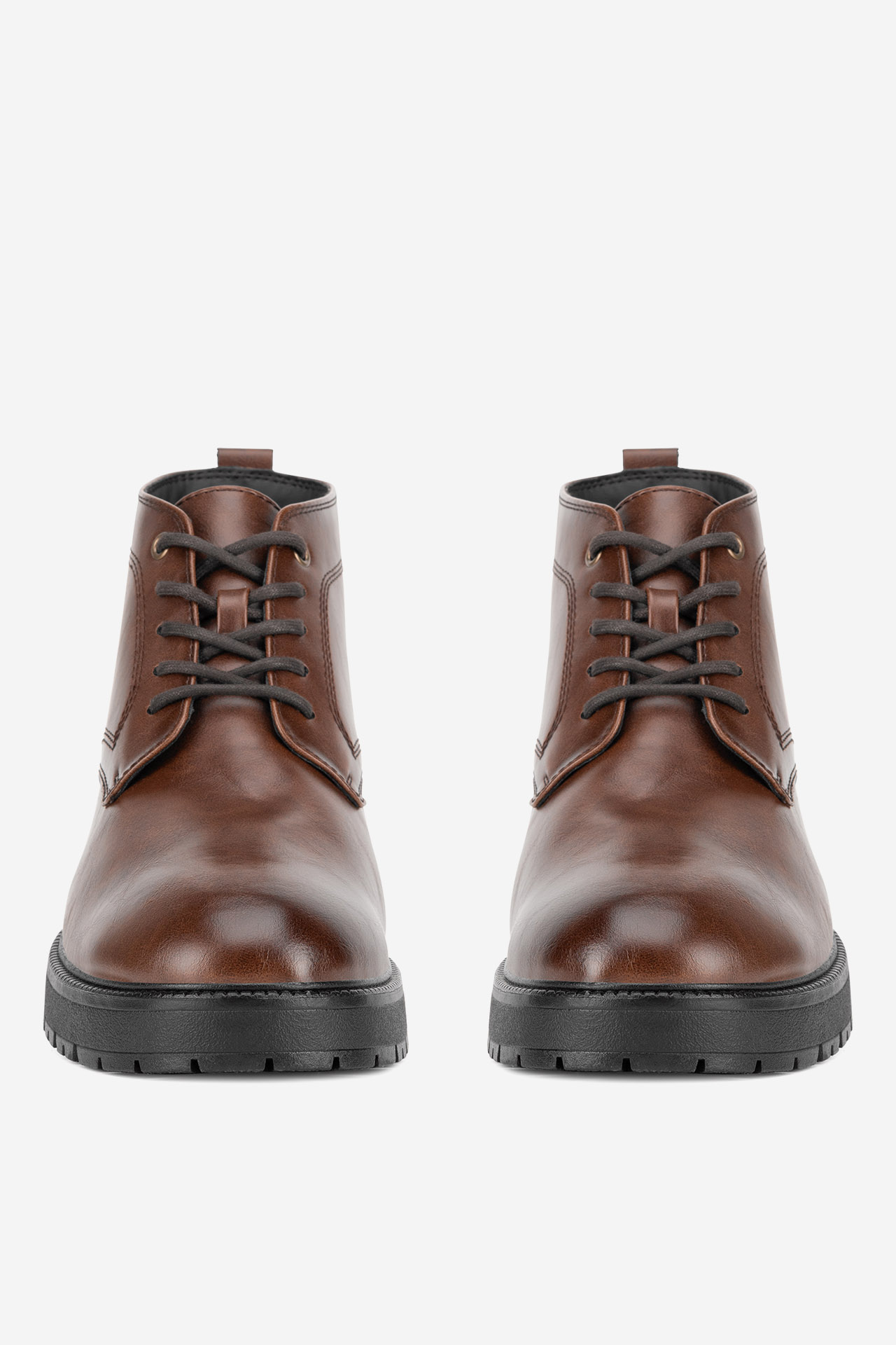 Šněrovací vyšší obuv HNĚDÁ