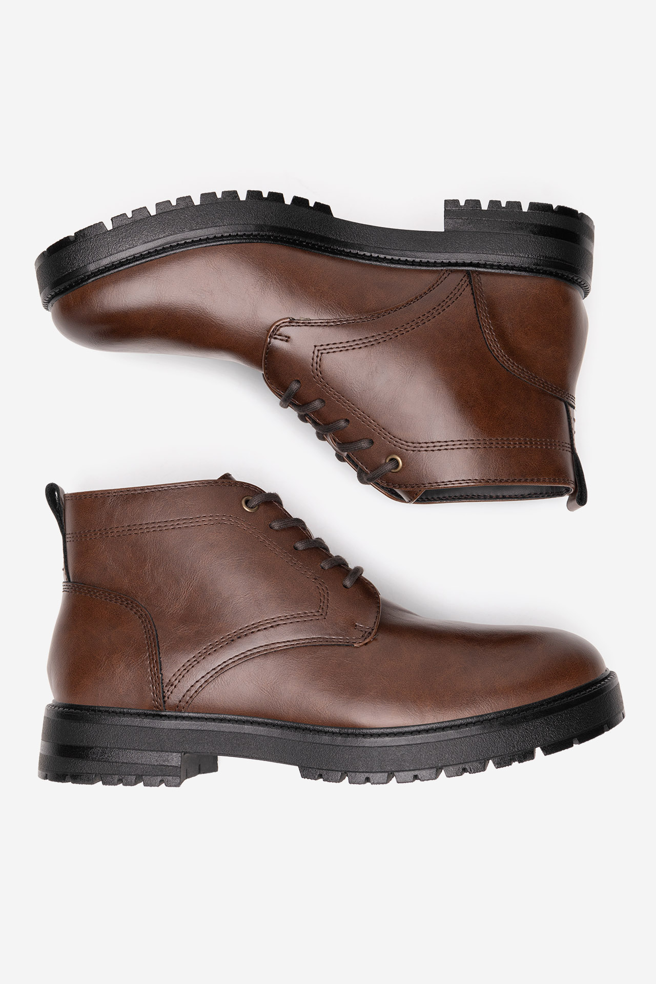 Šněrovací vyšší obuv HNĚDÁ