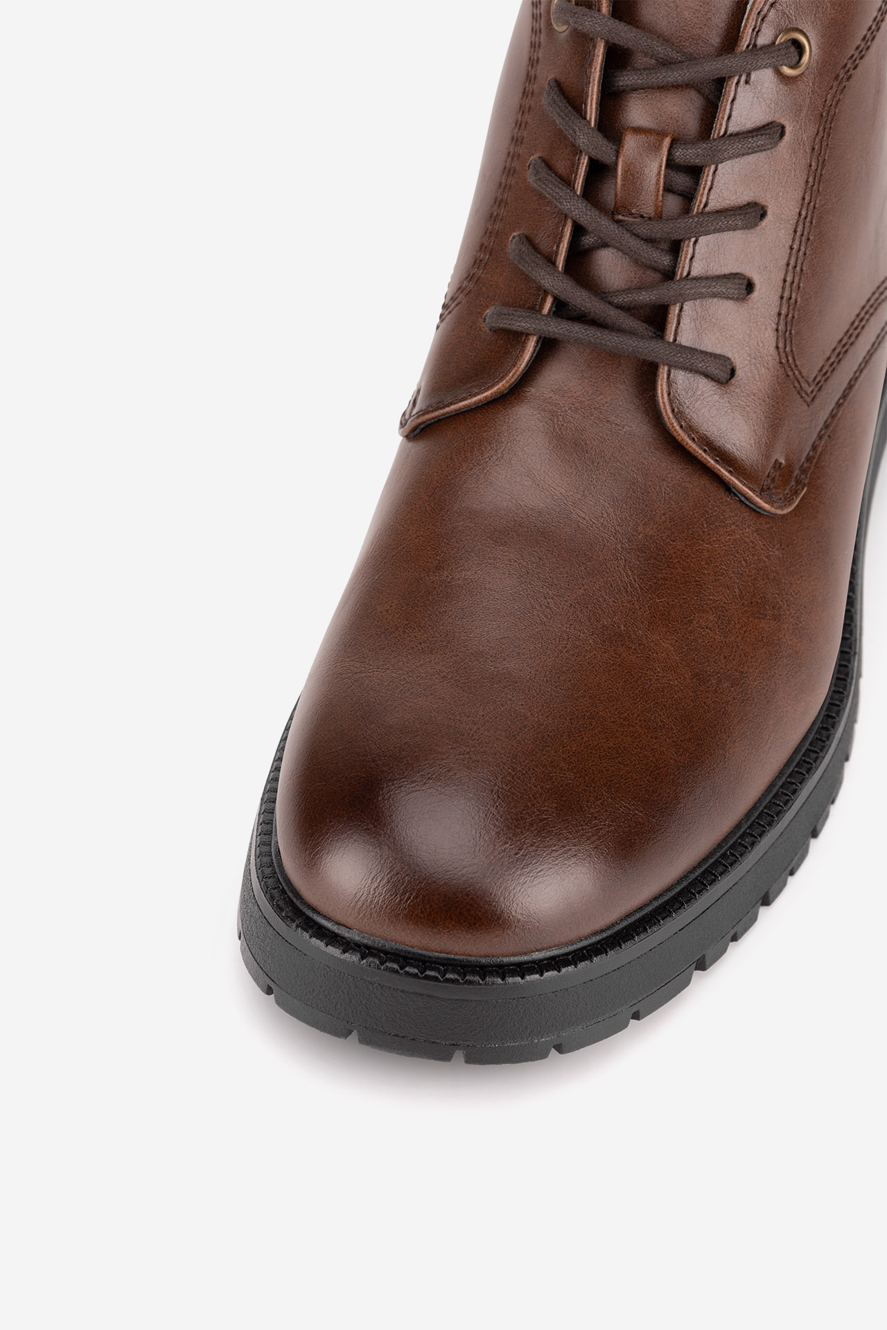 Šněrovací vyšší obuv HNĚDÁ