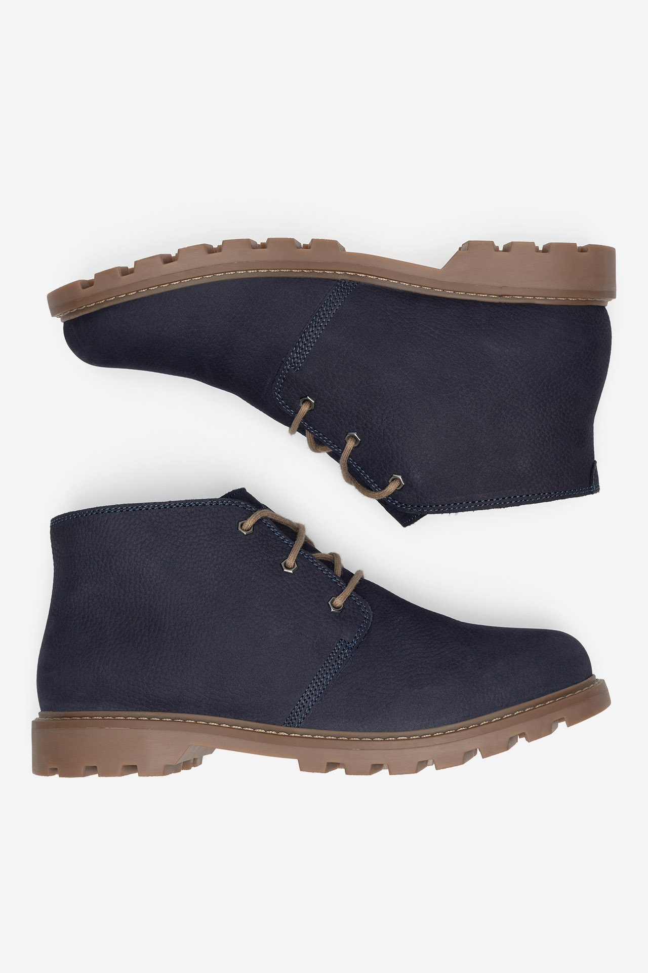 Šněrovací vyšší obuv TMAVĚ MODRÁ