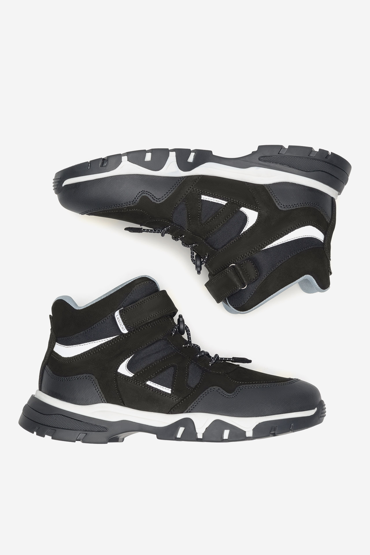 Šněrovací vyšší obuv ČERNÁ