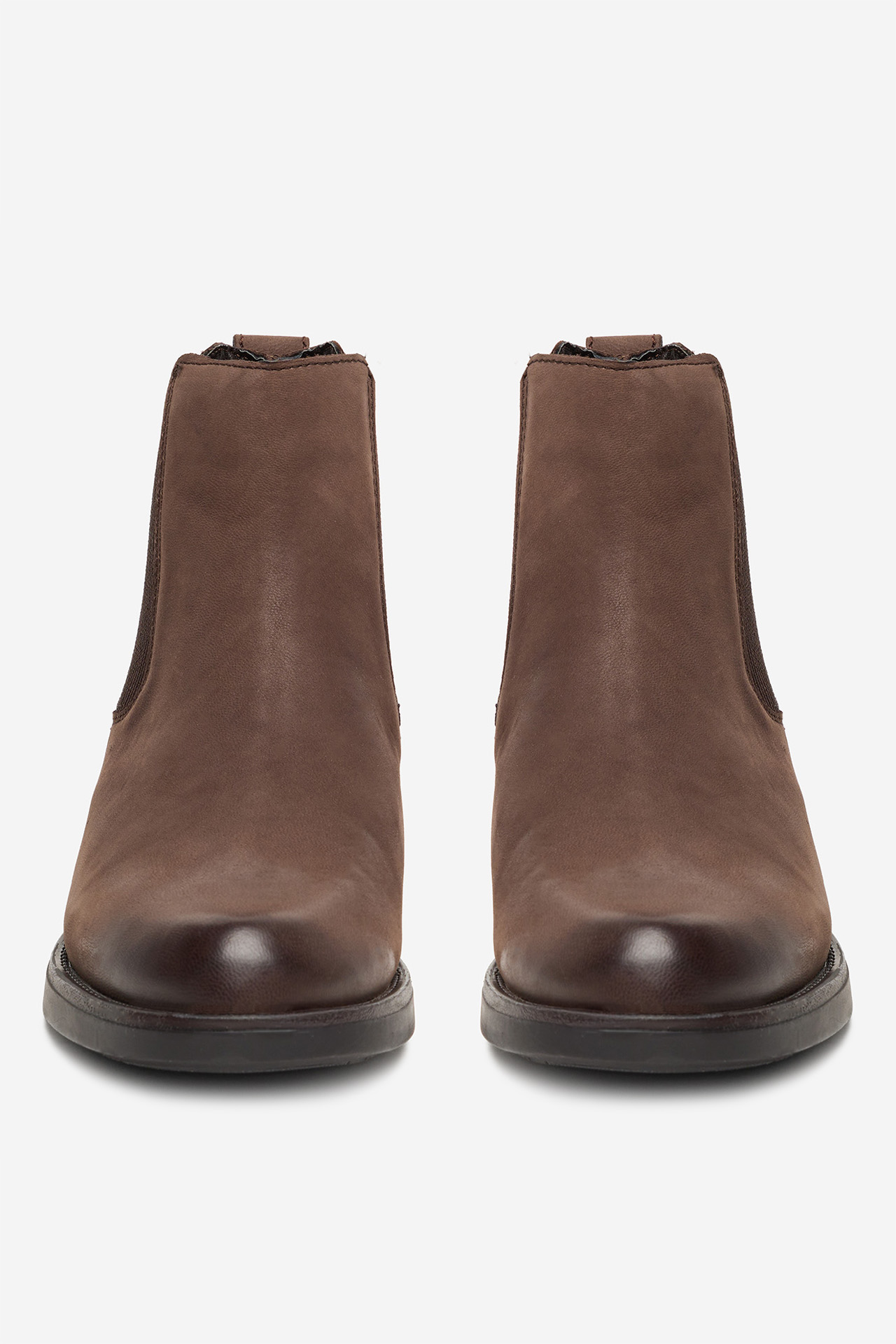 Kotníková obuv s elastickým prvkem Tmavě hnědá