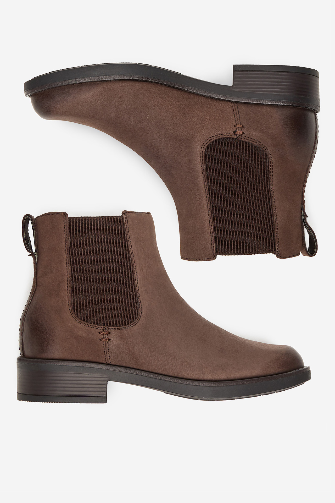 Kotníková obuv s elastickým prvkem Tmavě hnědá