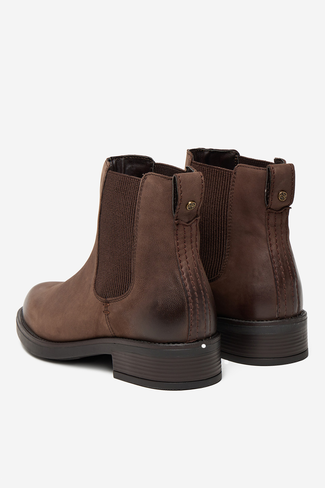 Kotníková obuv s elastickým prvkem Tmavě hnědá