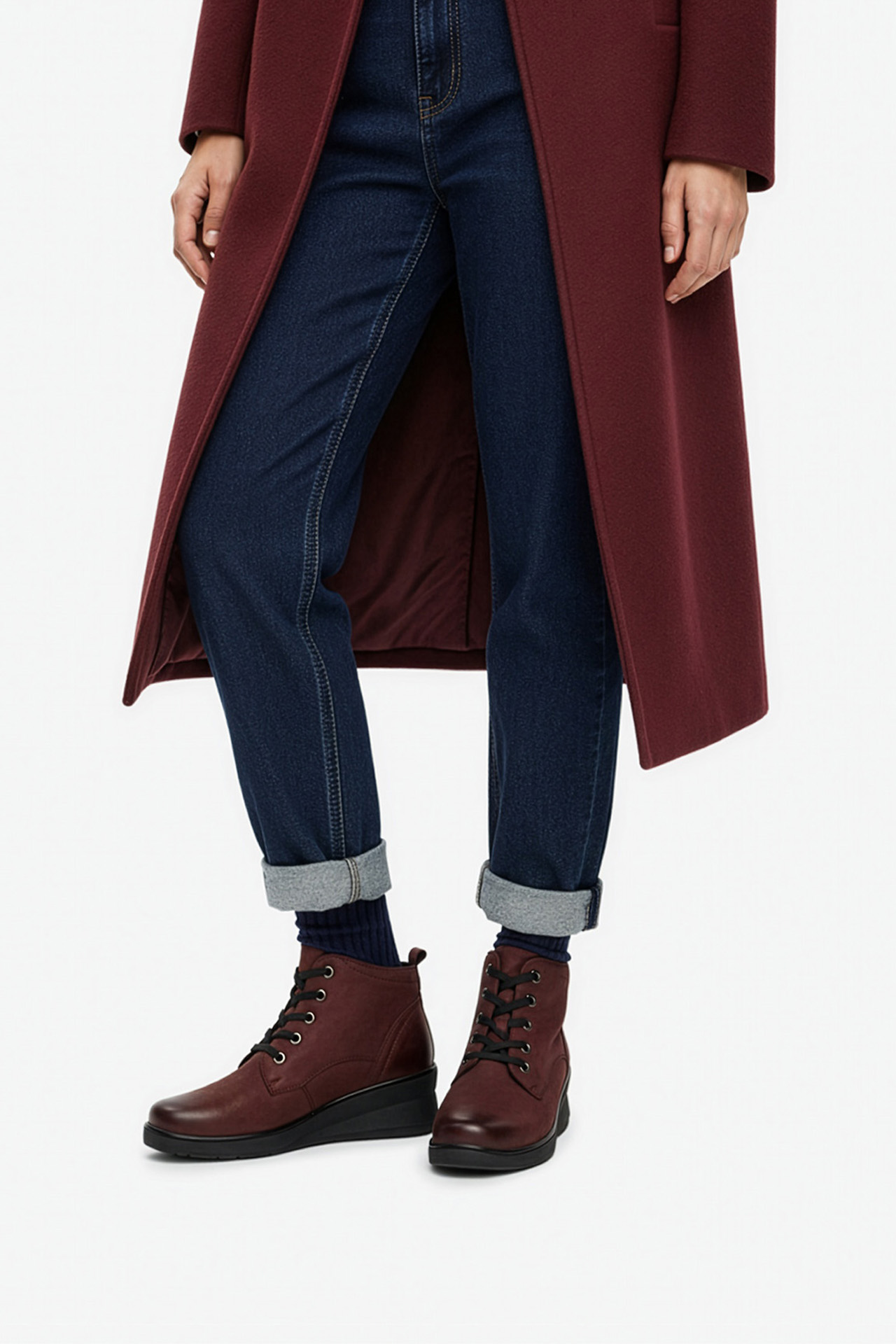 Kotníková obuv Vínový