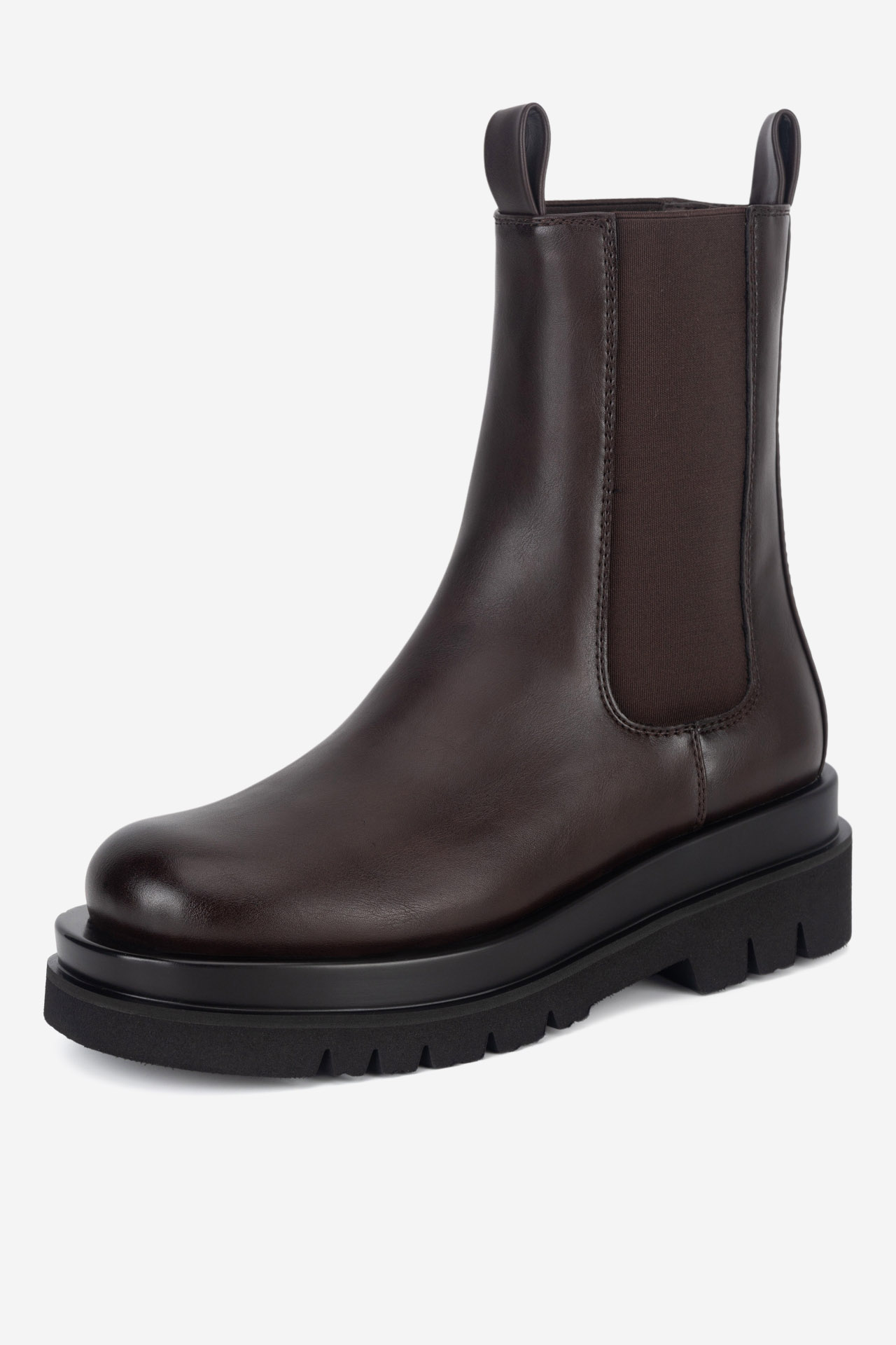 Kotníková obuv s elastickým prvkem Tmavě hnědá