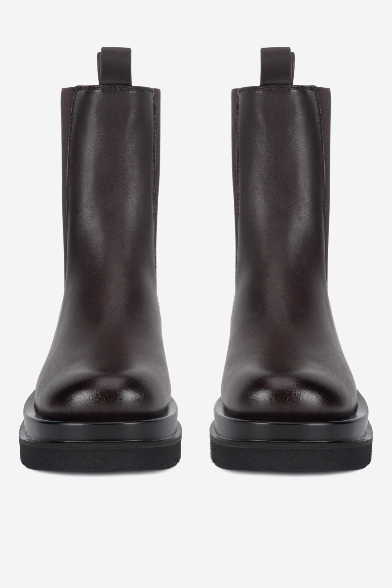 Kotníková obuv s elastickým prvkem Tmavě hnědá