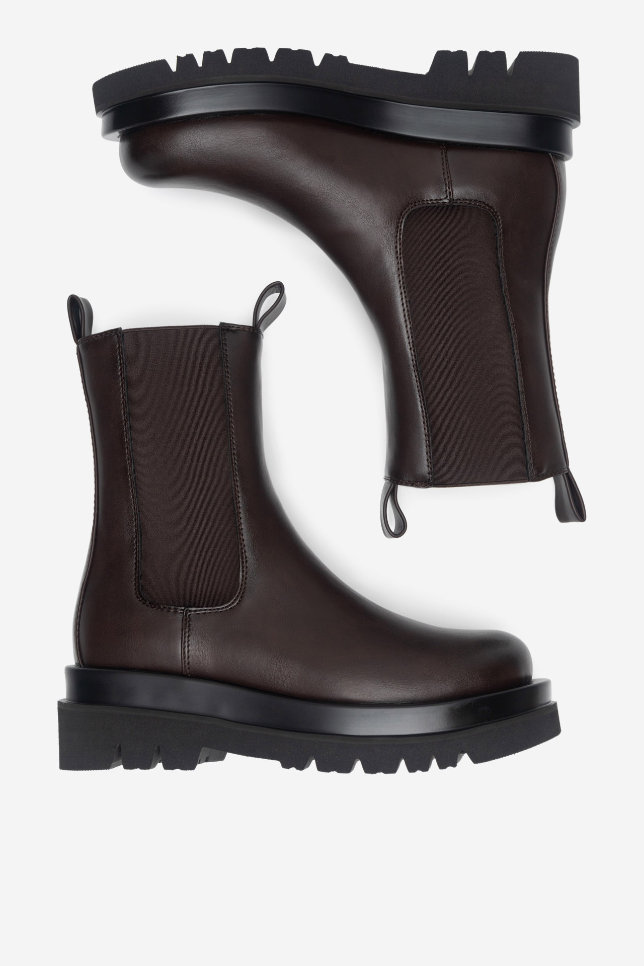 Kotníková obuv s elastickým prvkem Tmavě hnědá