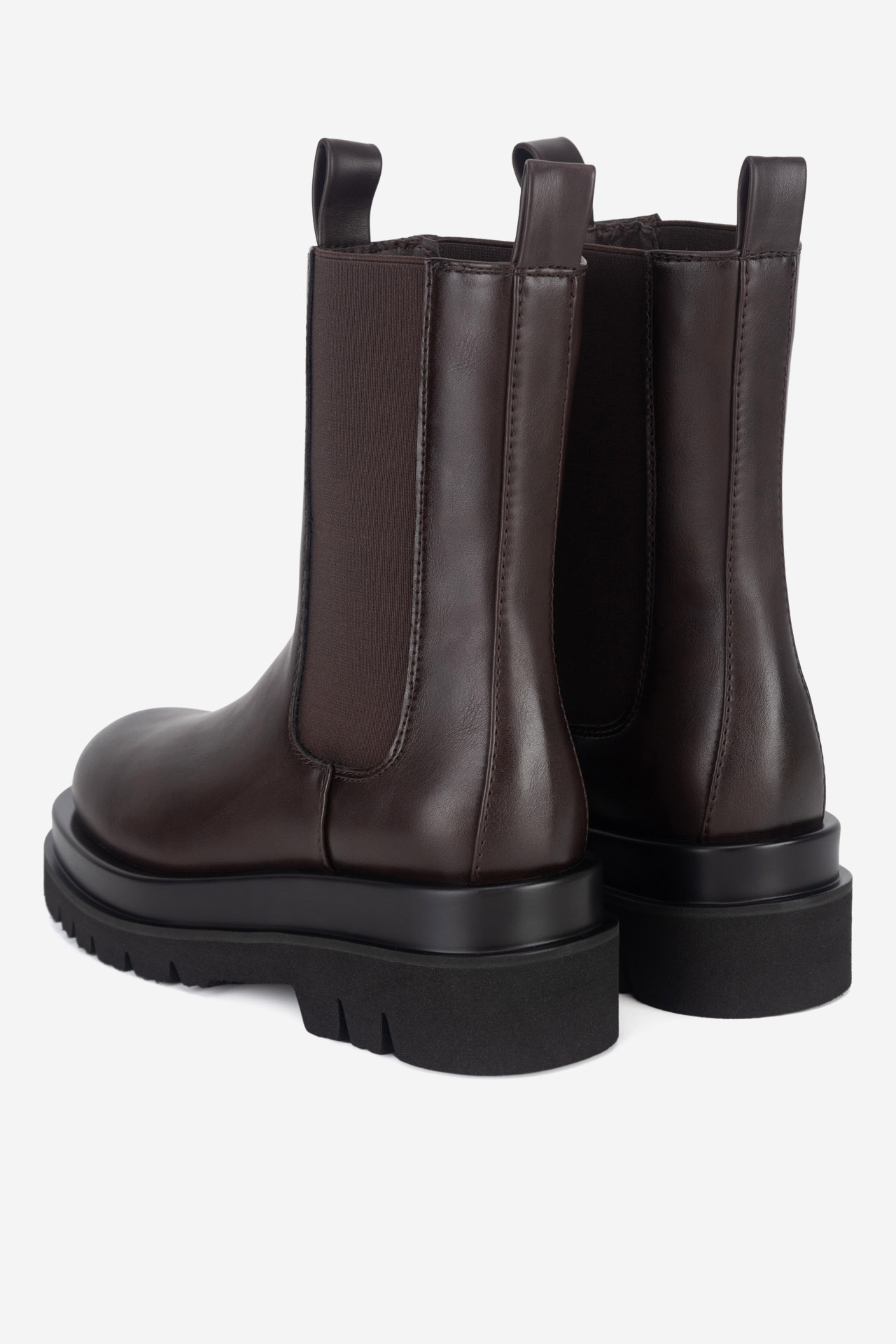 Kotníková obuv s elastickým prvkem Tmavě hnědá