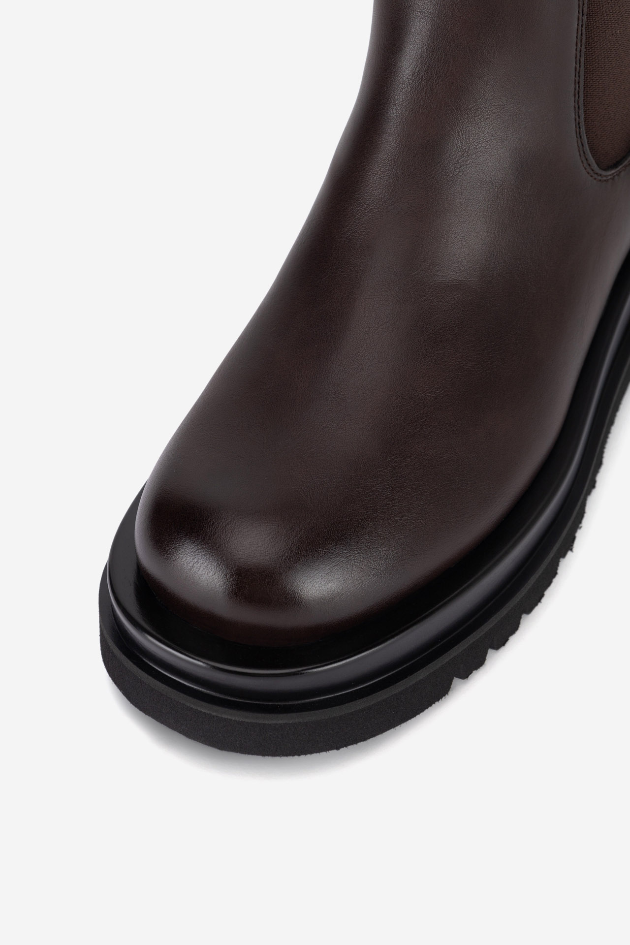 Kotníková obuv s elastickým prvkem Tmavě hnědá