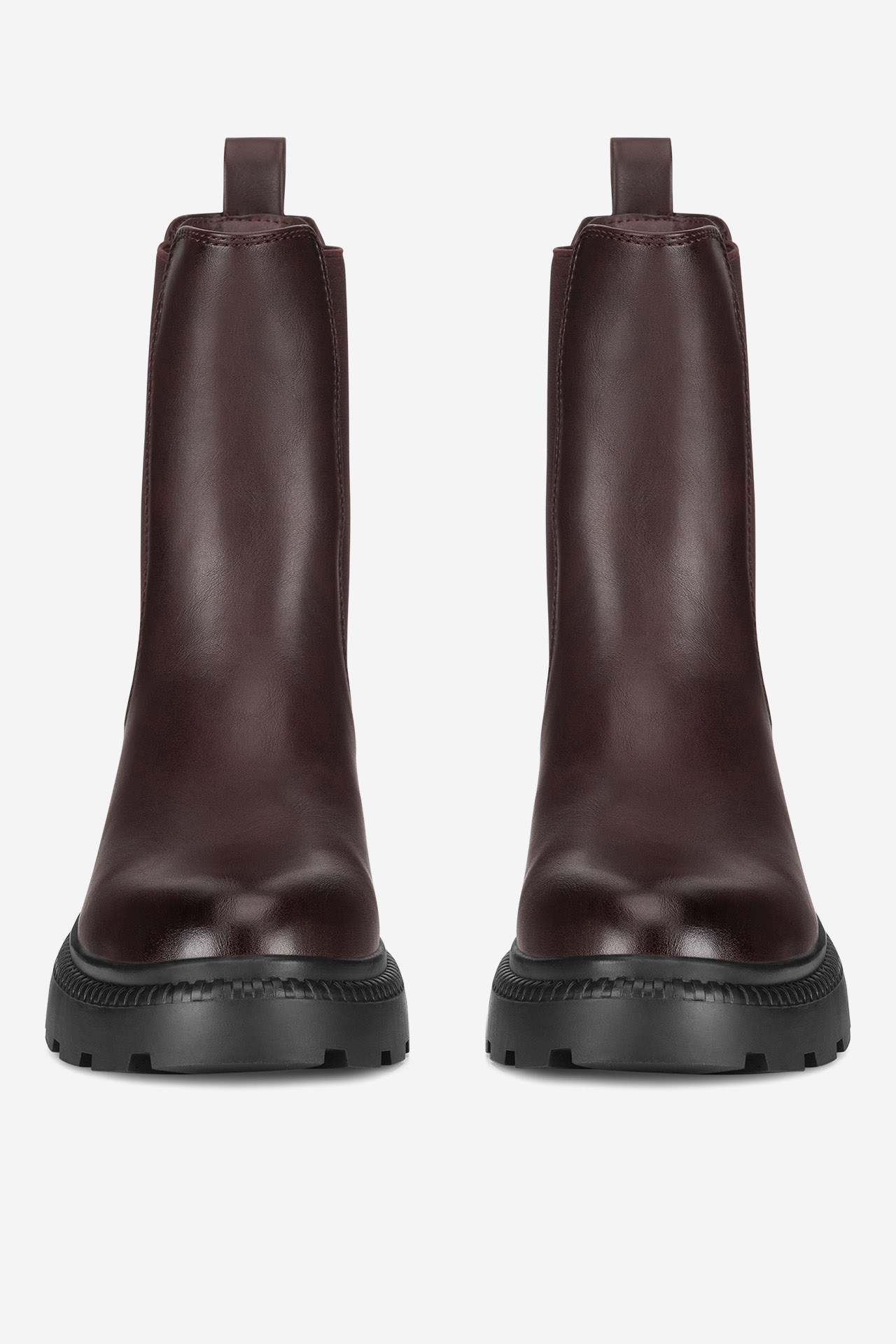 Kotníková obuv s elastickým prvkem Tmavě hnědá