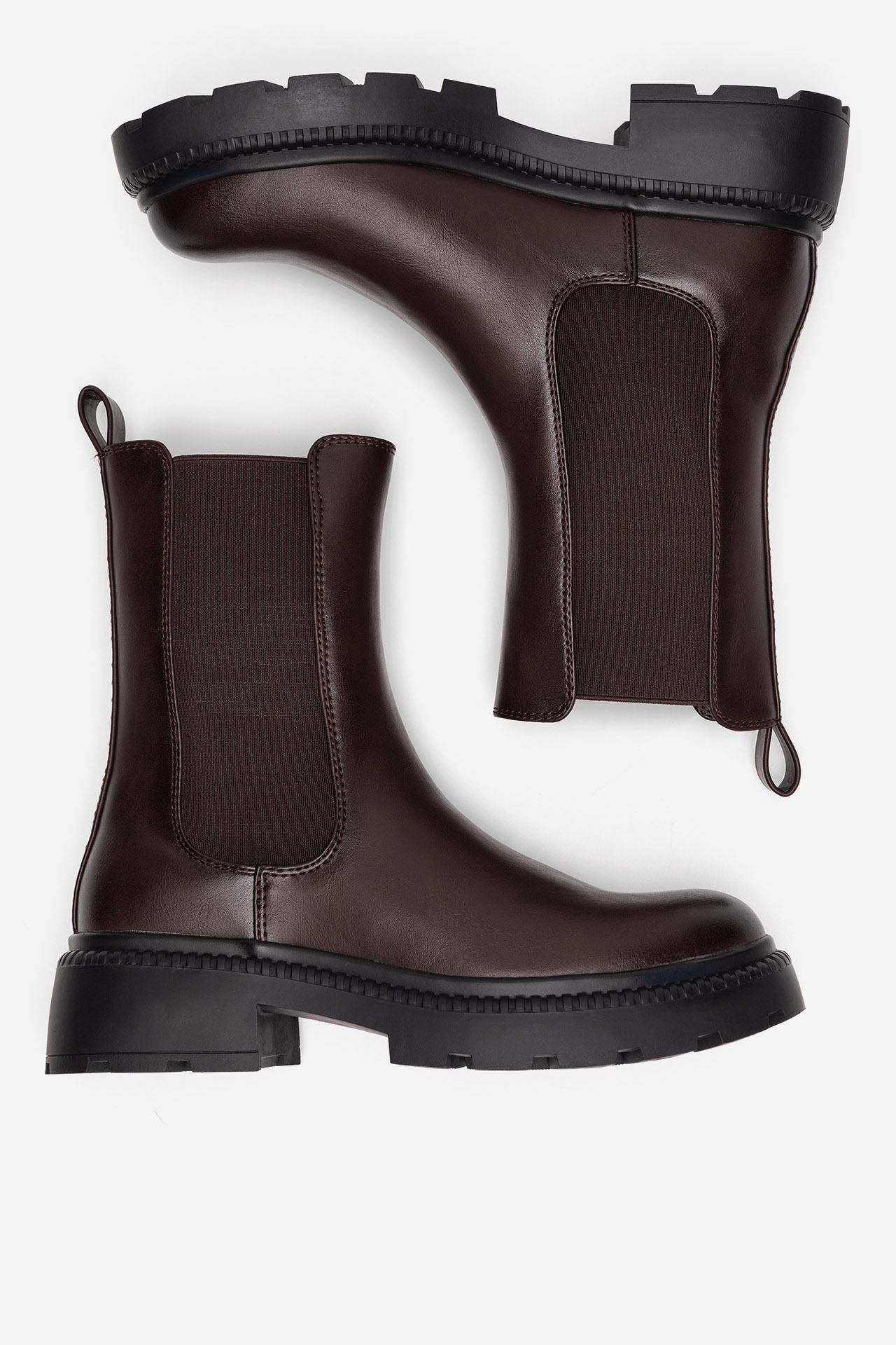 Kotníková obuv s elastickým prvkem Tmavě hnědá