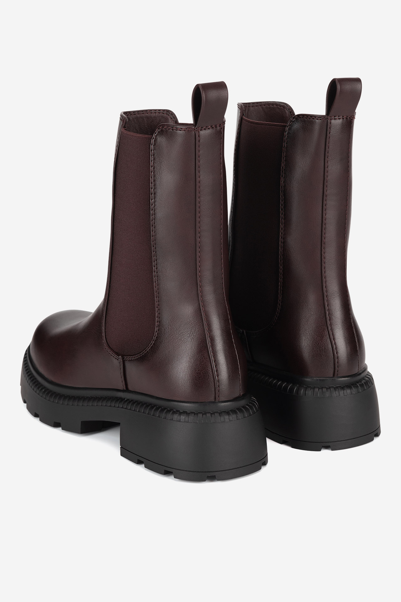 Kotníková obuv s elastickým prvkem Tmavě hnědá