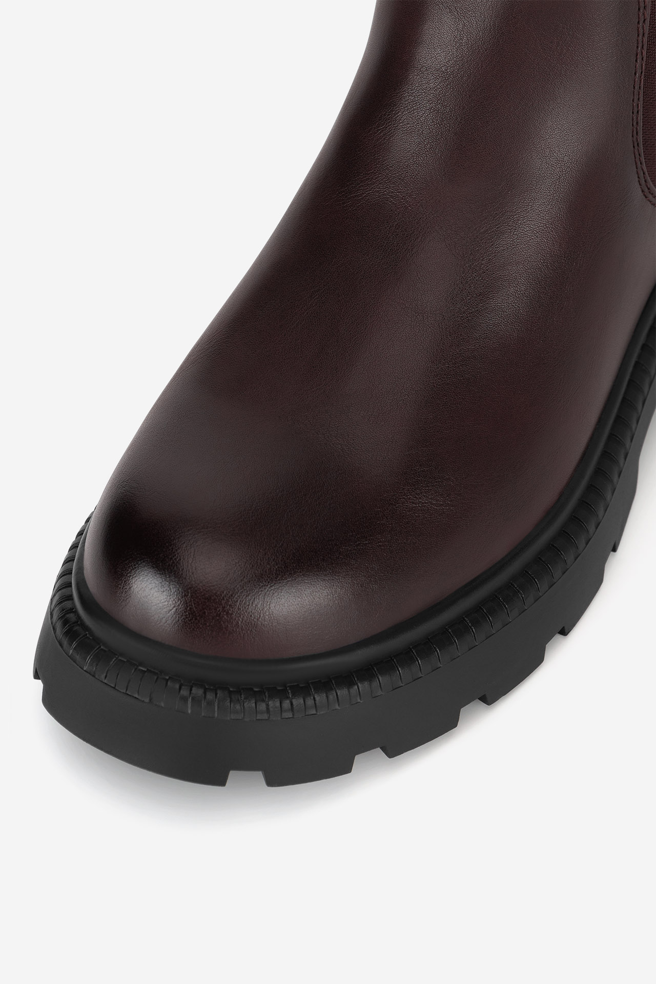 Kotníková obuv s elastickým prvkem Tmavě hnědá