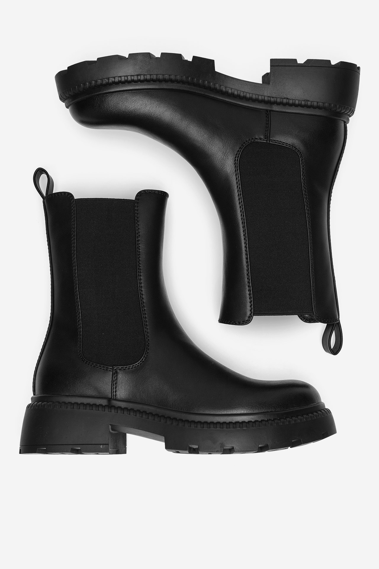 Kotníková obuv s elastickým prvkem Černá