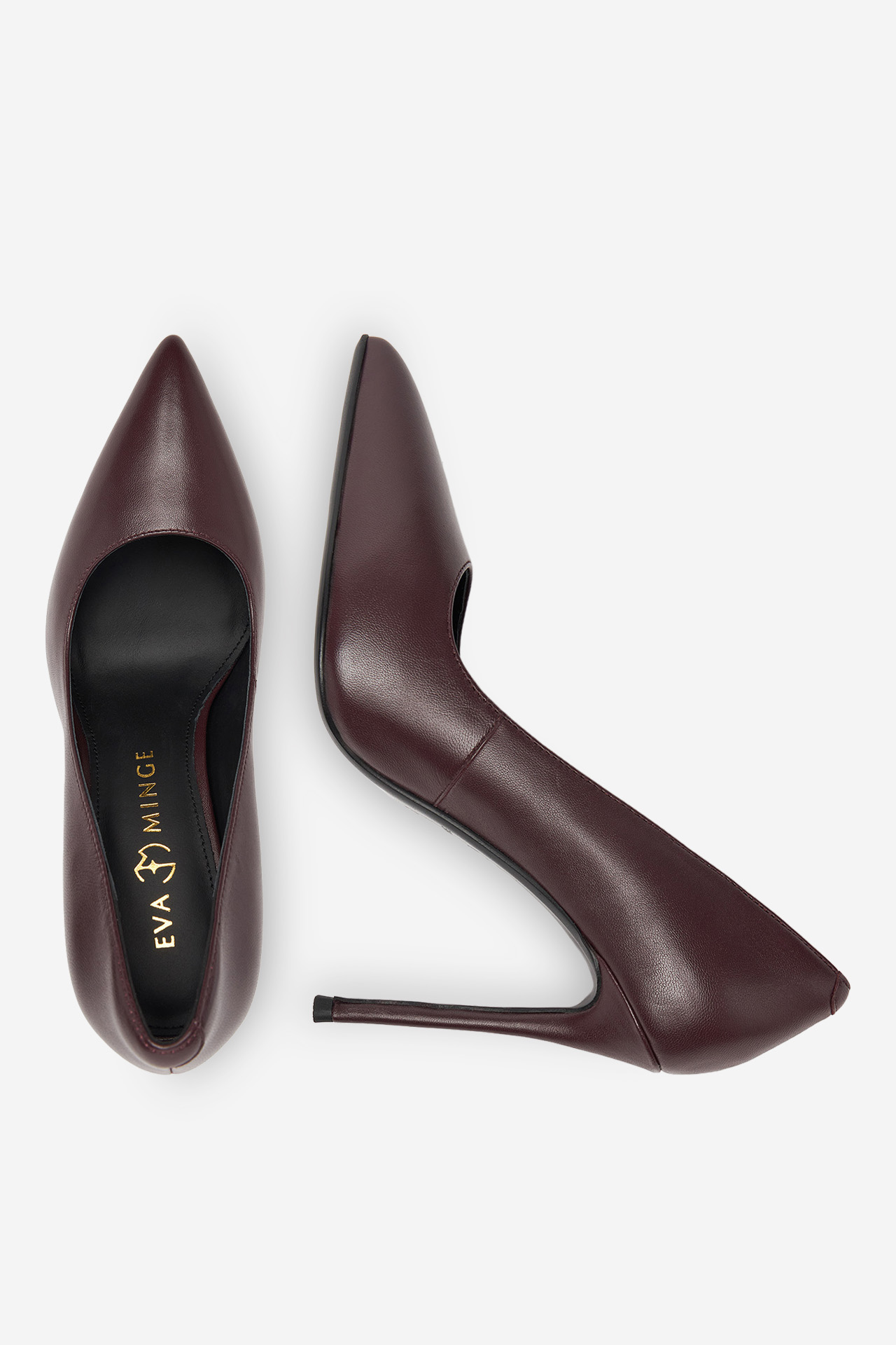 Pantofi cu toc subțire Vișiniu