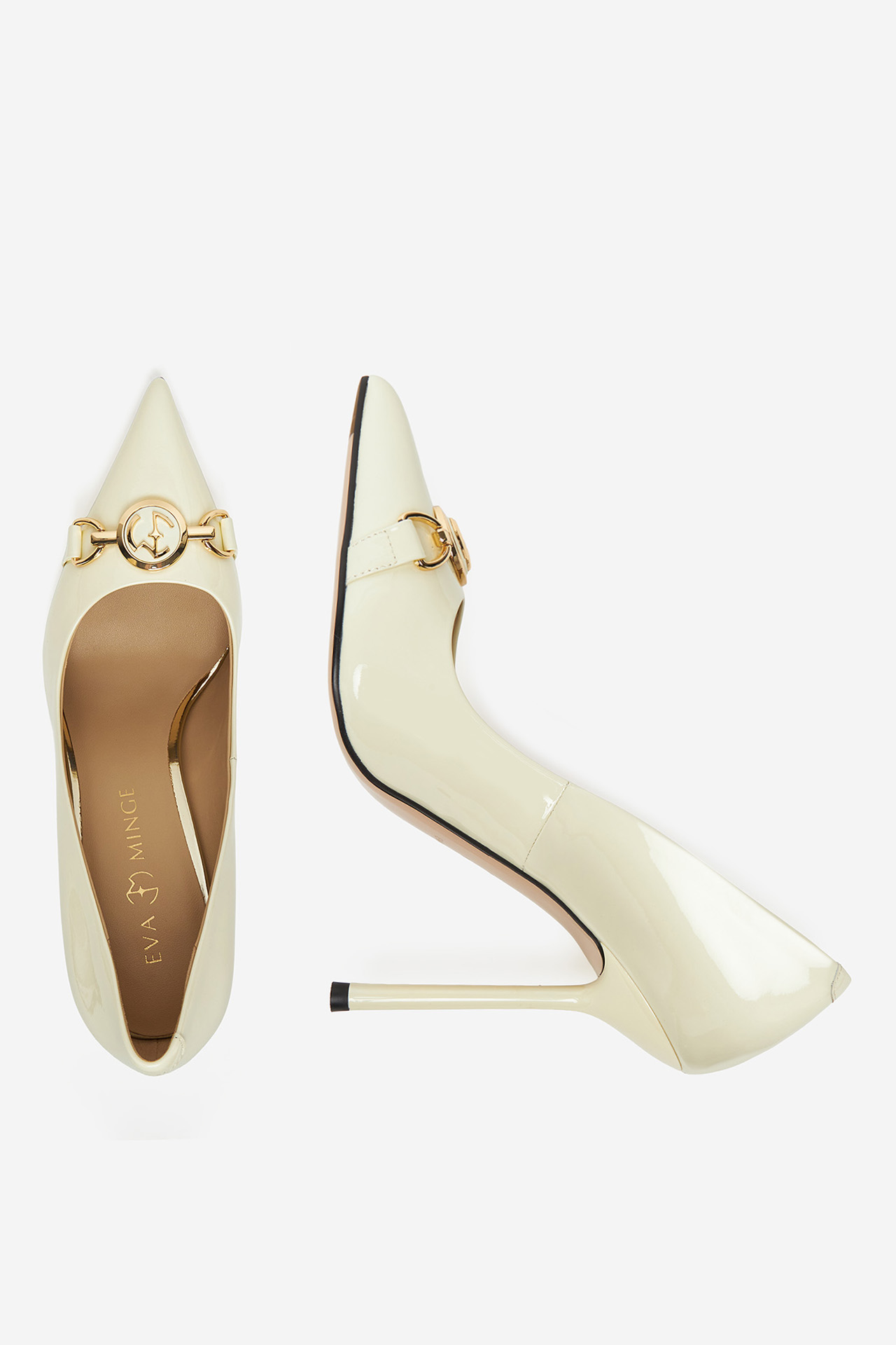 Pantofi cu toc EVA MINGE Crem - CCC.eu