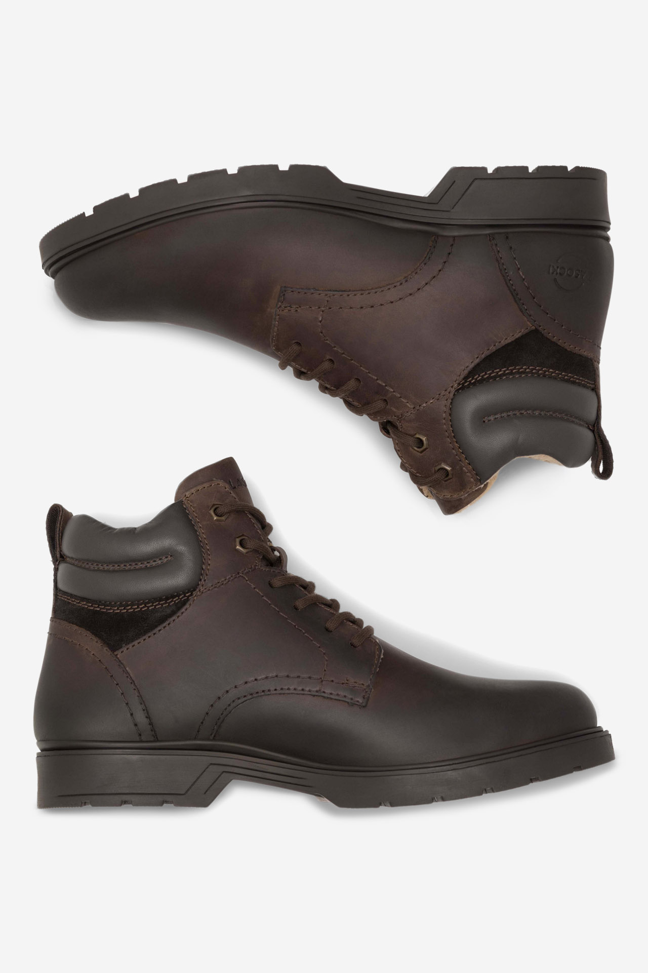 Gležnjarji z vezalkami Rjava