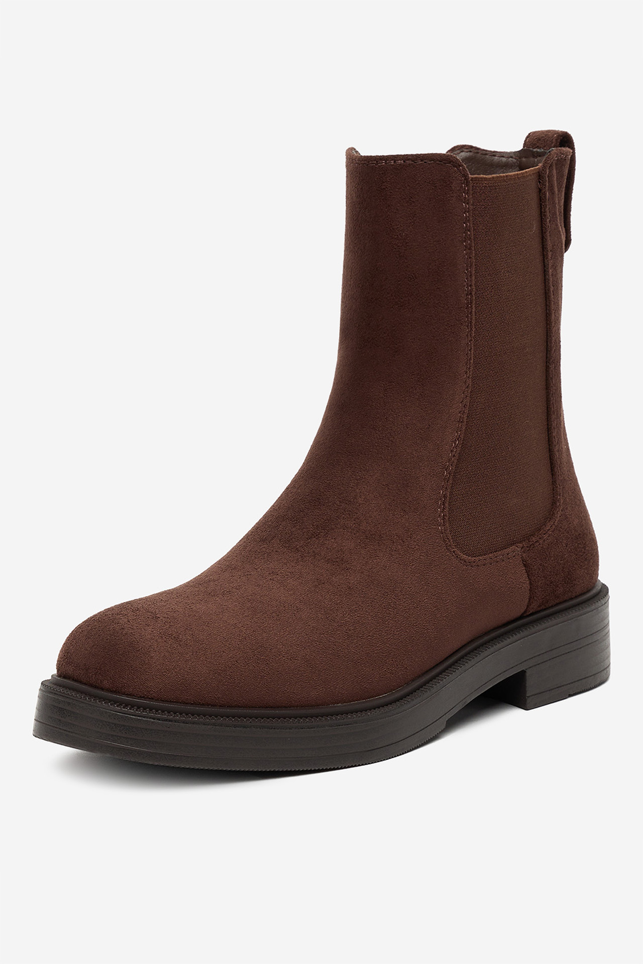 Kotníková obuv s elastickým prvkem Tmavě hnědá