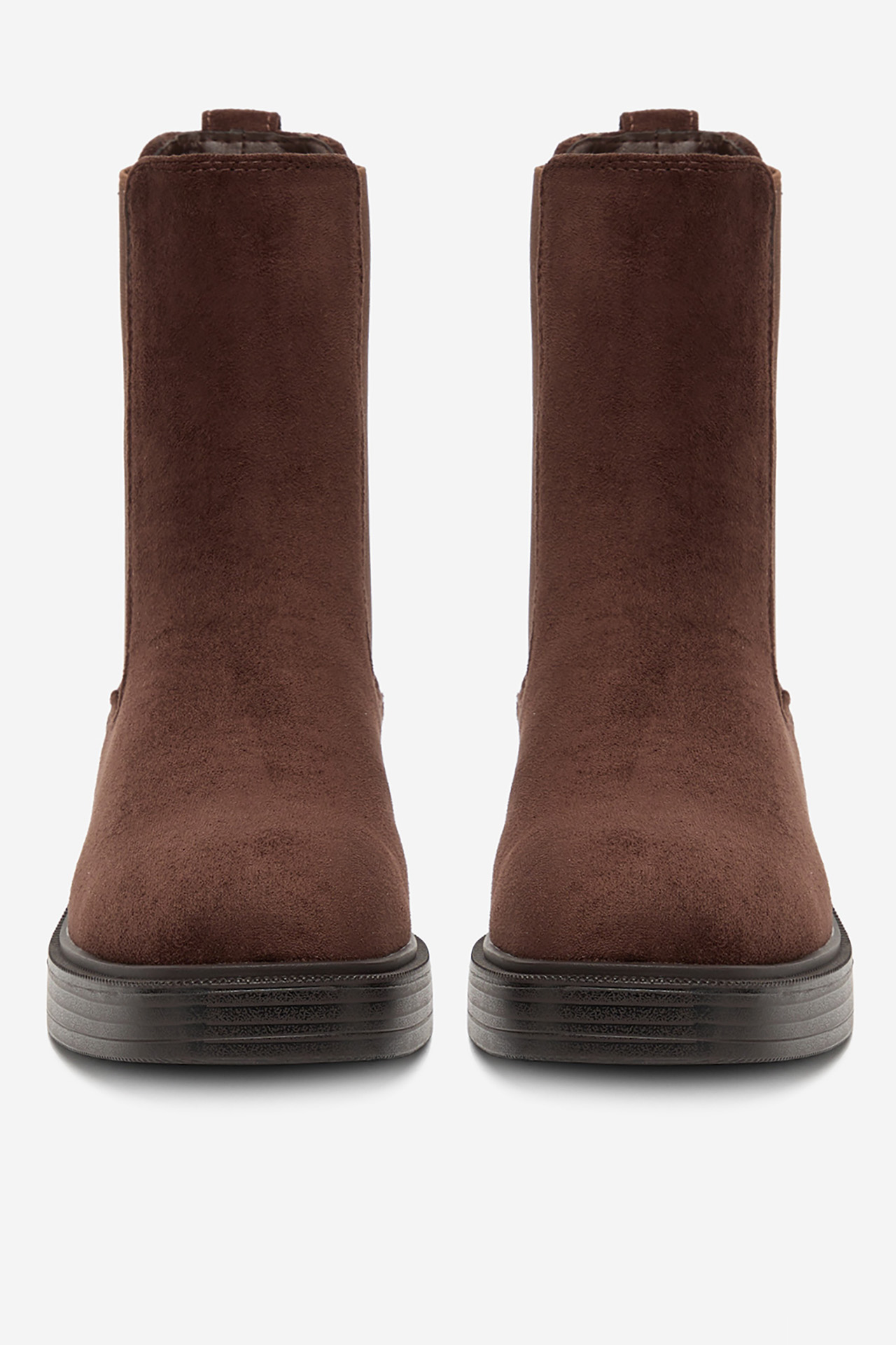 Kotníková obuv s elastickým prvkem Tmavě hnědá