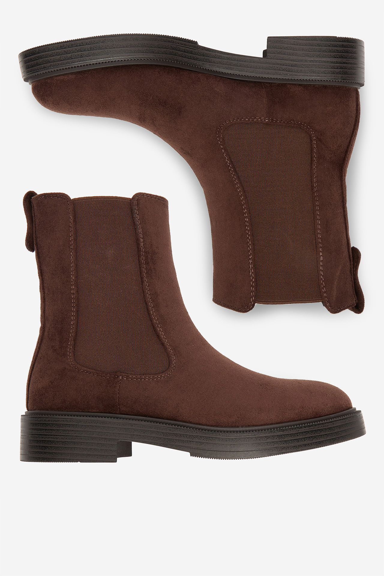 Kotníková obuv s elastickým prvkem Tmavě hnědá