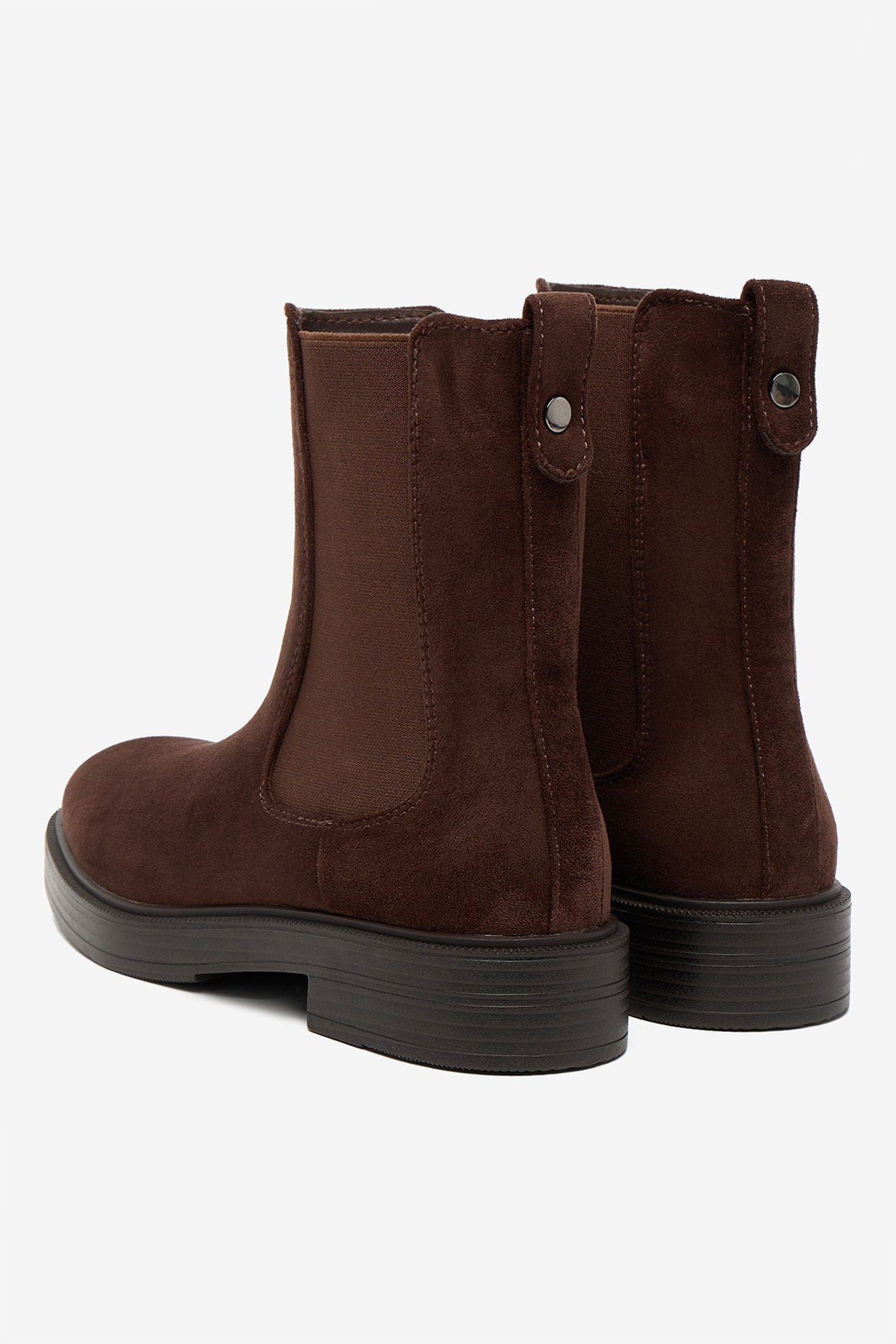 Kotníková obuv s elastickým prvkem Tmavě hnědá