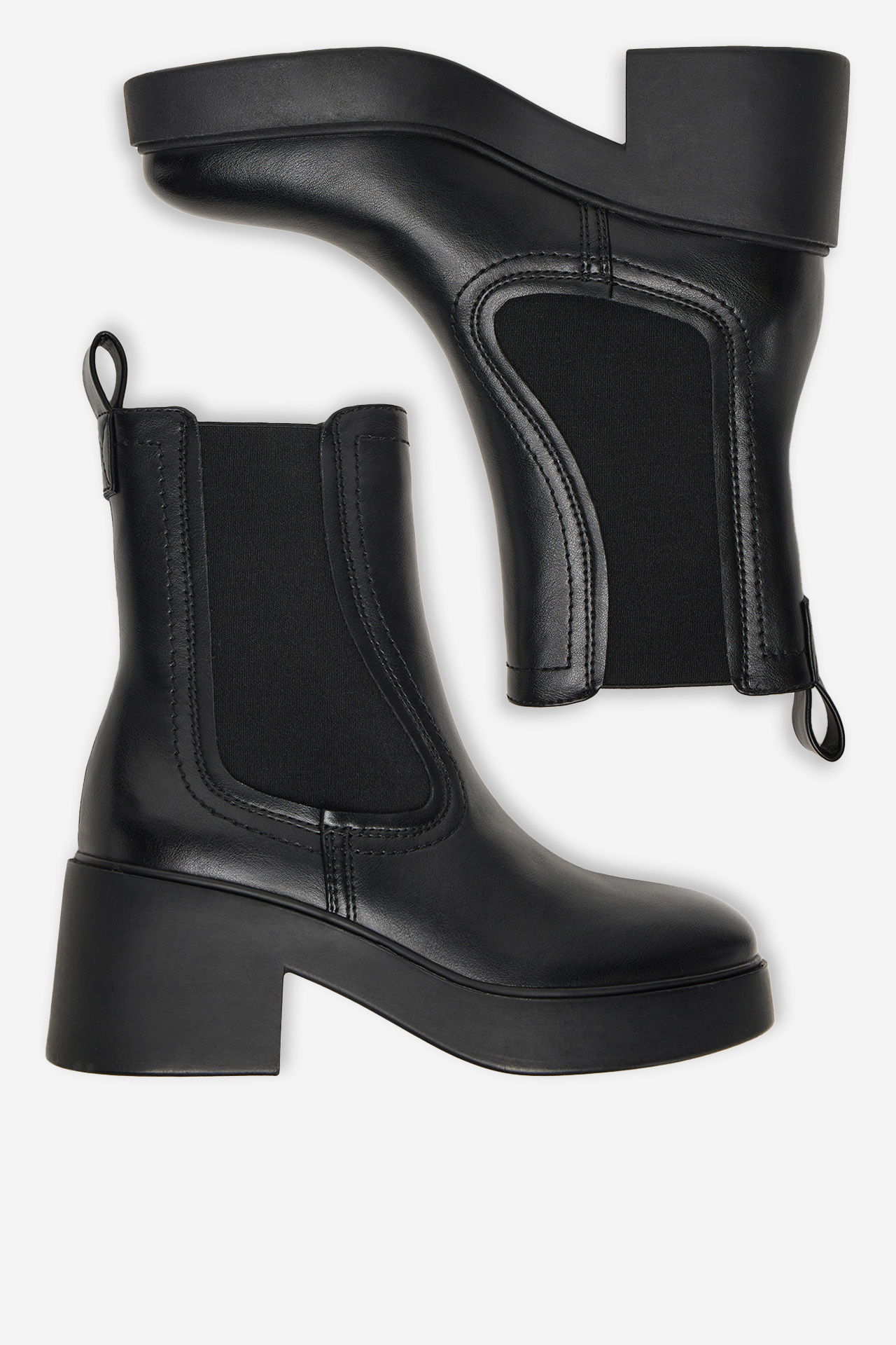 Kotníková obuv s elastickým prvkem Černá