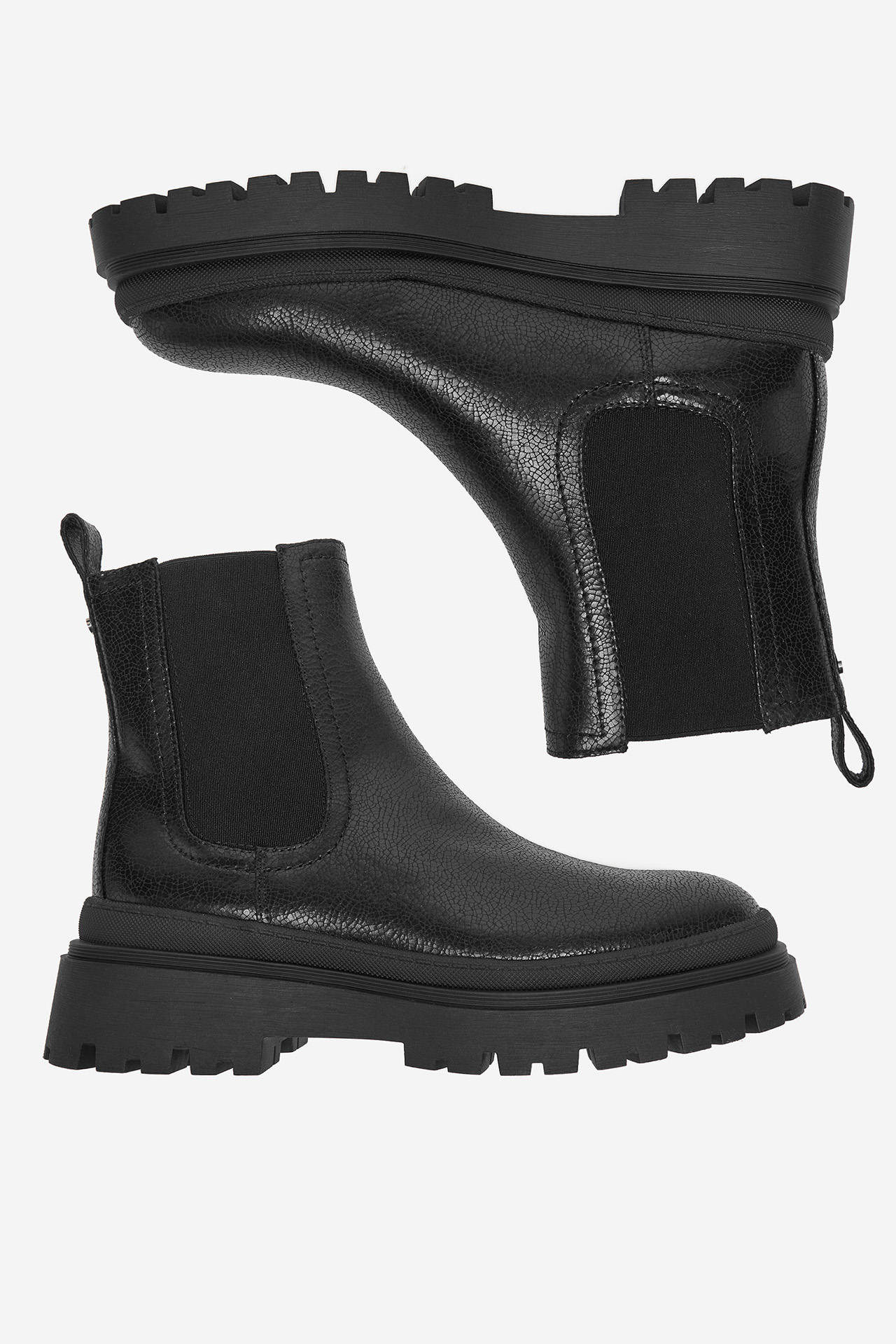 Kotníková obuv s elastickým prvkem Černá